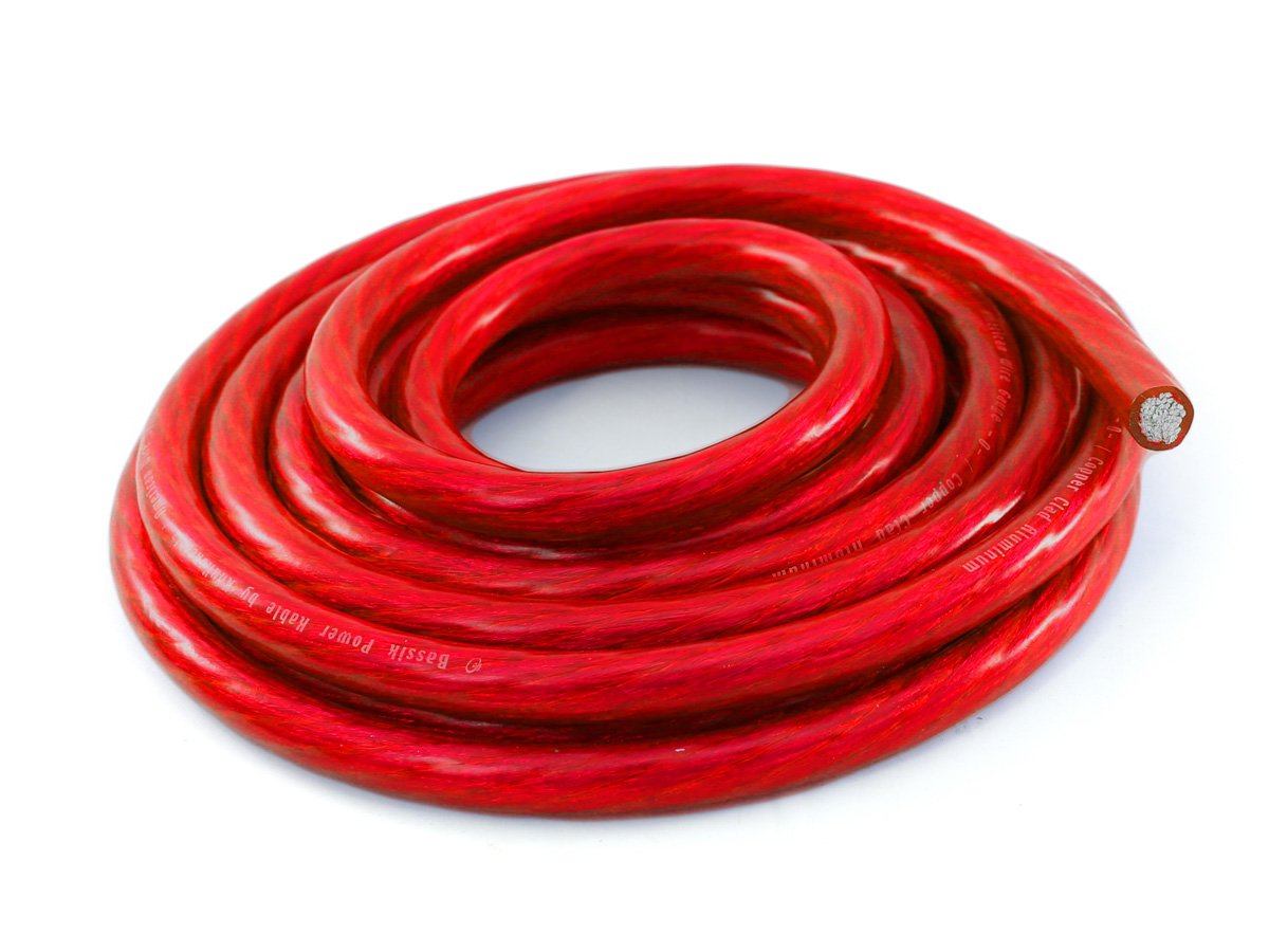 KnuKonceptz Bassik 1/0 Gauge AWG Primary Automotive Battery Power/Ground Wire Cable - Red 25 Feet-New