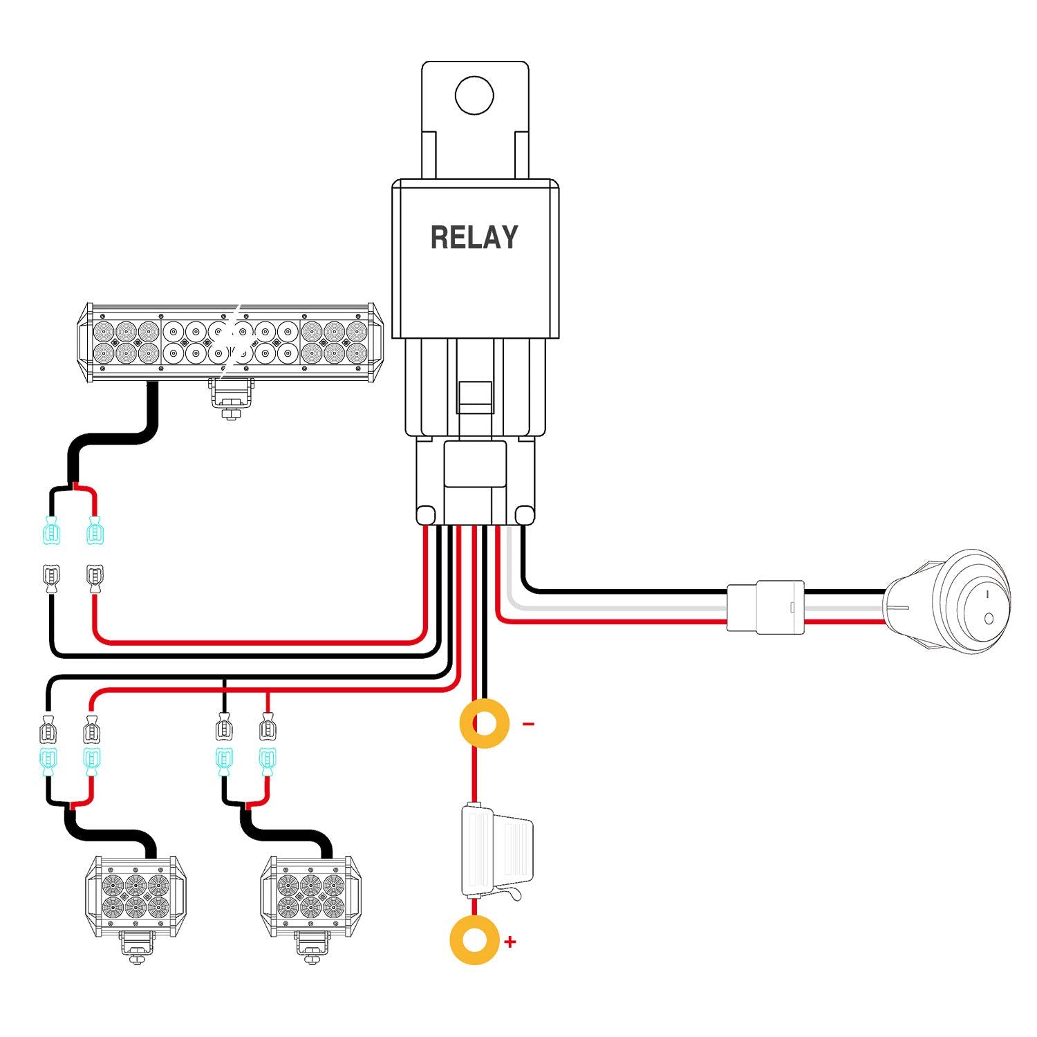 Nilight 20Inch 420W Triple Row Spot Flood Combo Led Light Bar Work Driving Lamp 2Pcs 4Inch 60W Cube Led Pods Lights For Trucks W