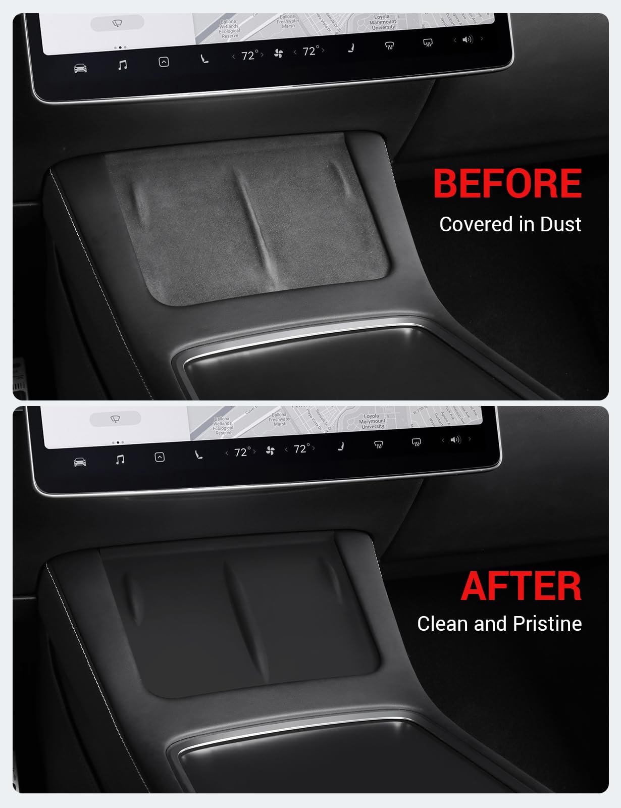 Basenor Tesla Model Y Model 3 Center Console Wireless Charger Mat Silicone Mat Wireless Charging Phone Pad For Tesla Interior Ac