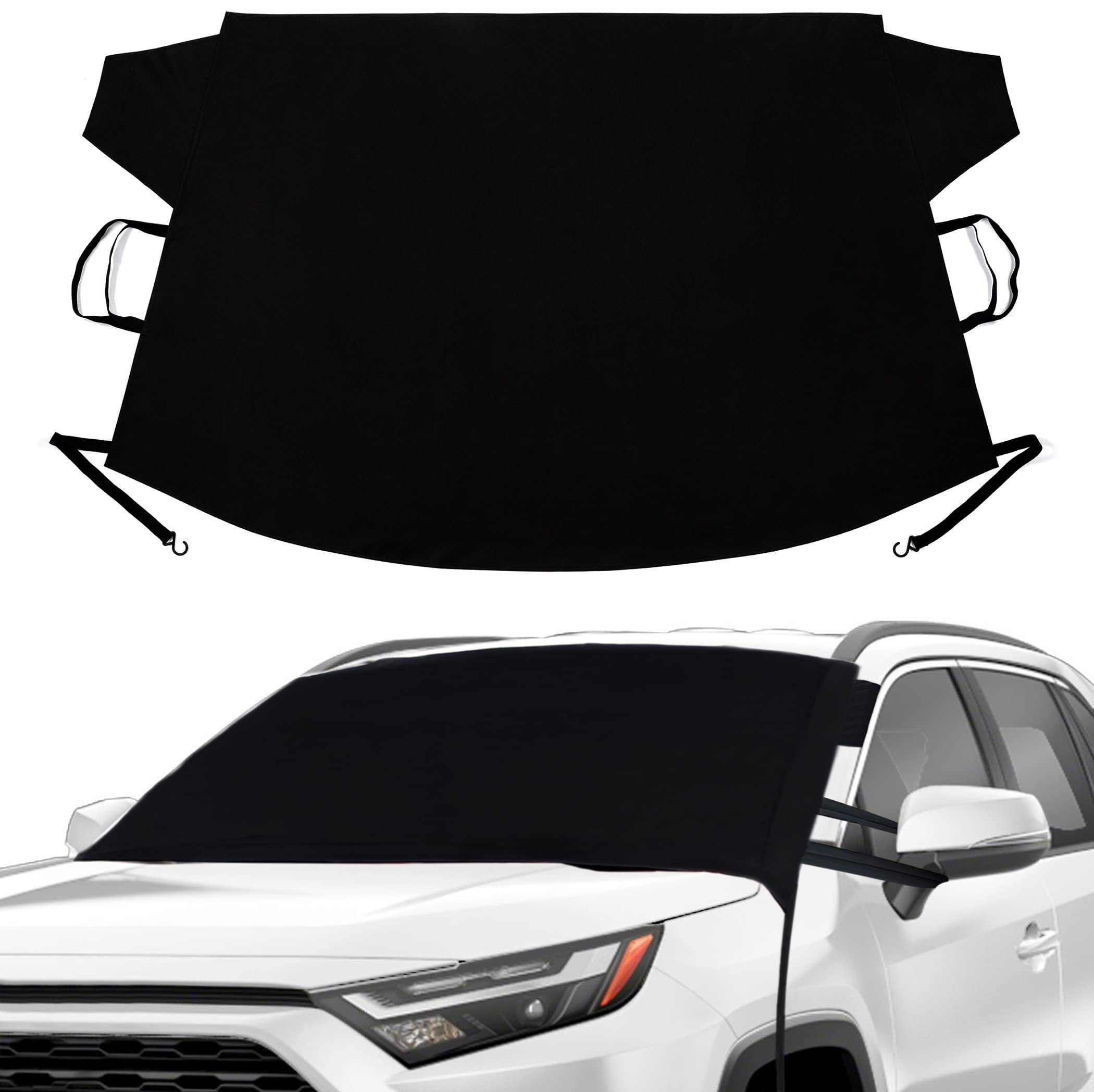 Magnelex Windshield Snow Cover For Ice, Frost & Snow Removal - Waterproof 600D Oxford Fabric For Any Weather, Fits Truck Van And