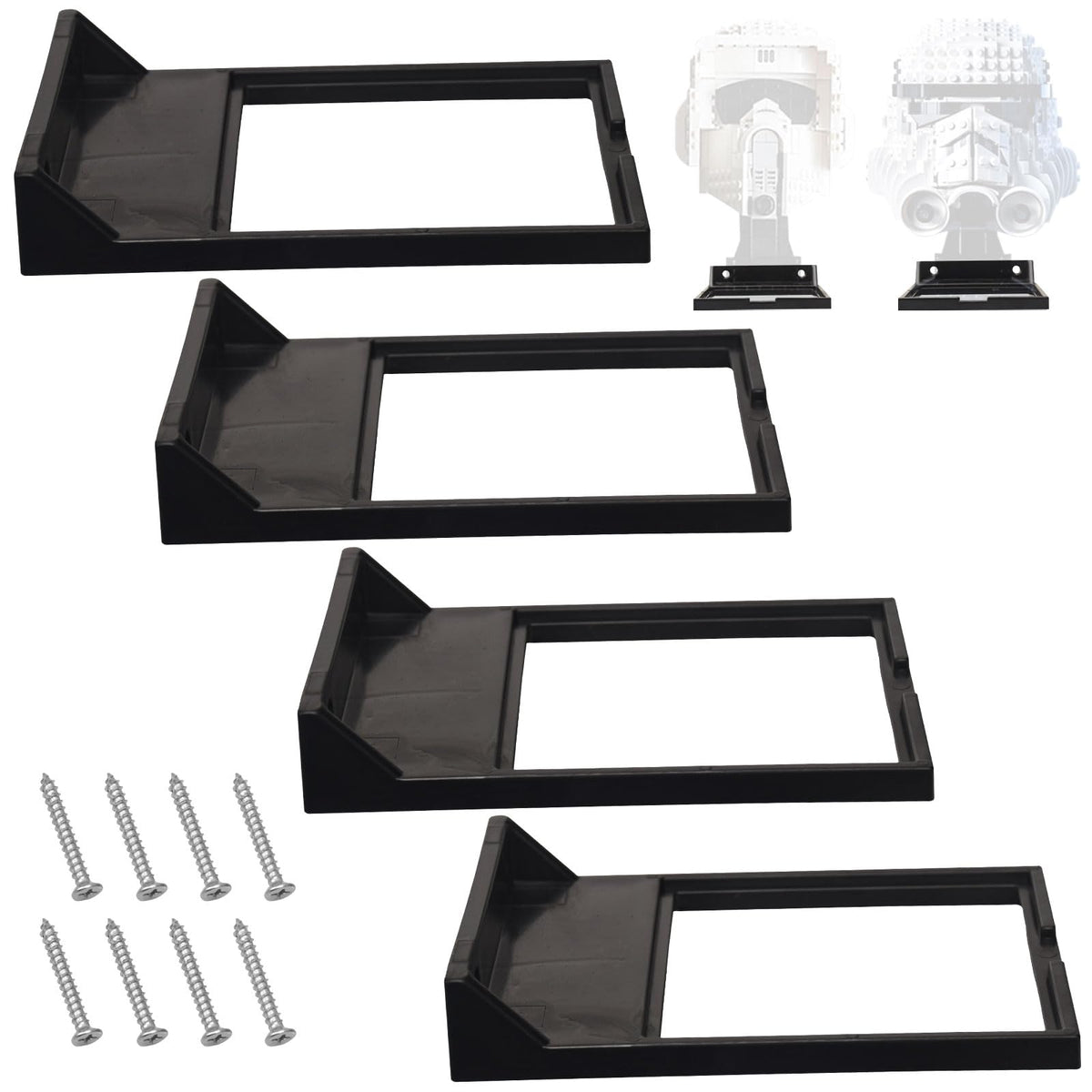 Fennoral 4 Pack Wall Mount/Wars Helmet Display Shelf For Lego Star Wars Helmet Compatible With All Standard Lego Helmets, Sturdy