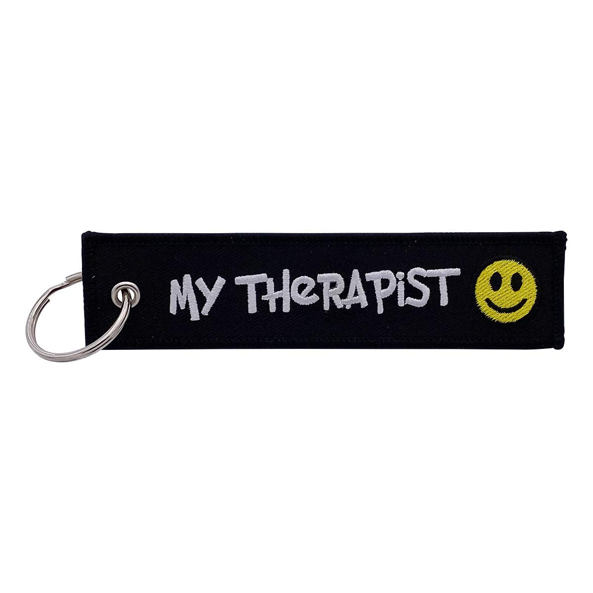 Boostnatics Keychain Tag For Motorcycles, Scooters, Bike, Cars, Backpacks, Gifts, & More (My Therapist (Smiley))