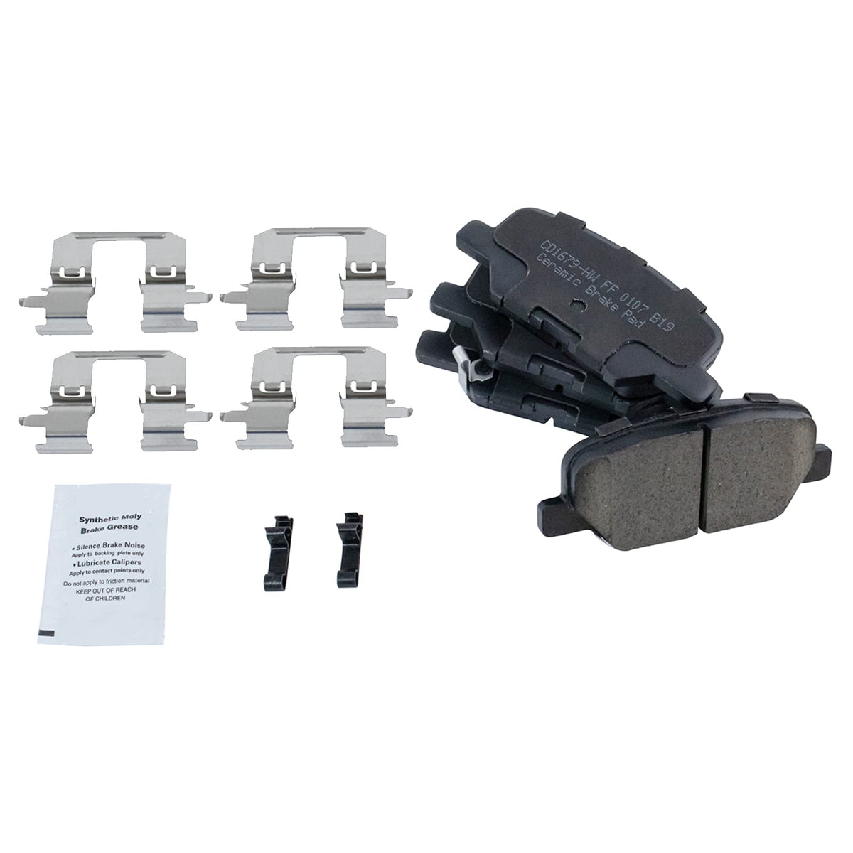 TRQ Rear Brake Pads Ceramic Compatible with 2014-2016 Mazda 3 2014-2015 6 2013-2019 Mitsubishi Outlander 2013-2020 Outlander Spo