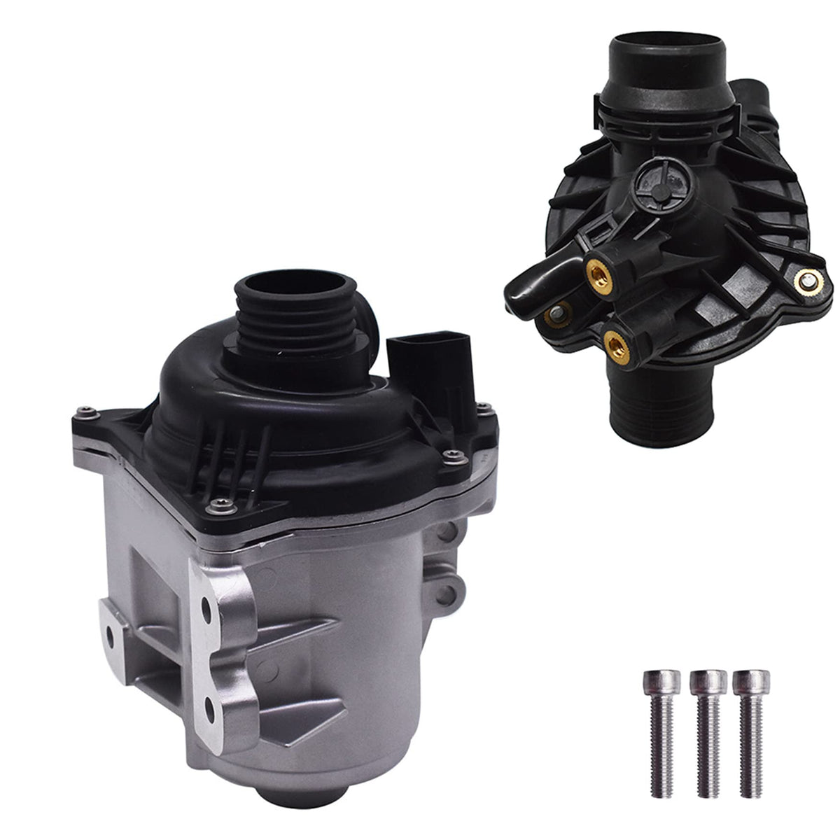 WFLNHB Electric Engine Water Pump Bolts and Thermostat 11537549476 Replacement for BMW 640i 535i 740i 740Li 535xi X1 X3 X4 X5 X6