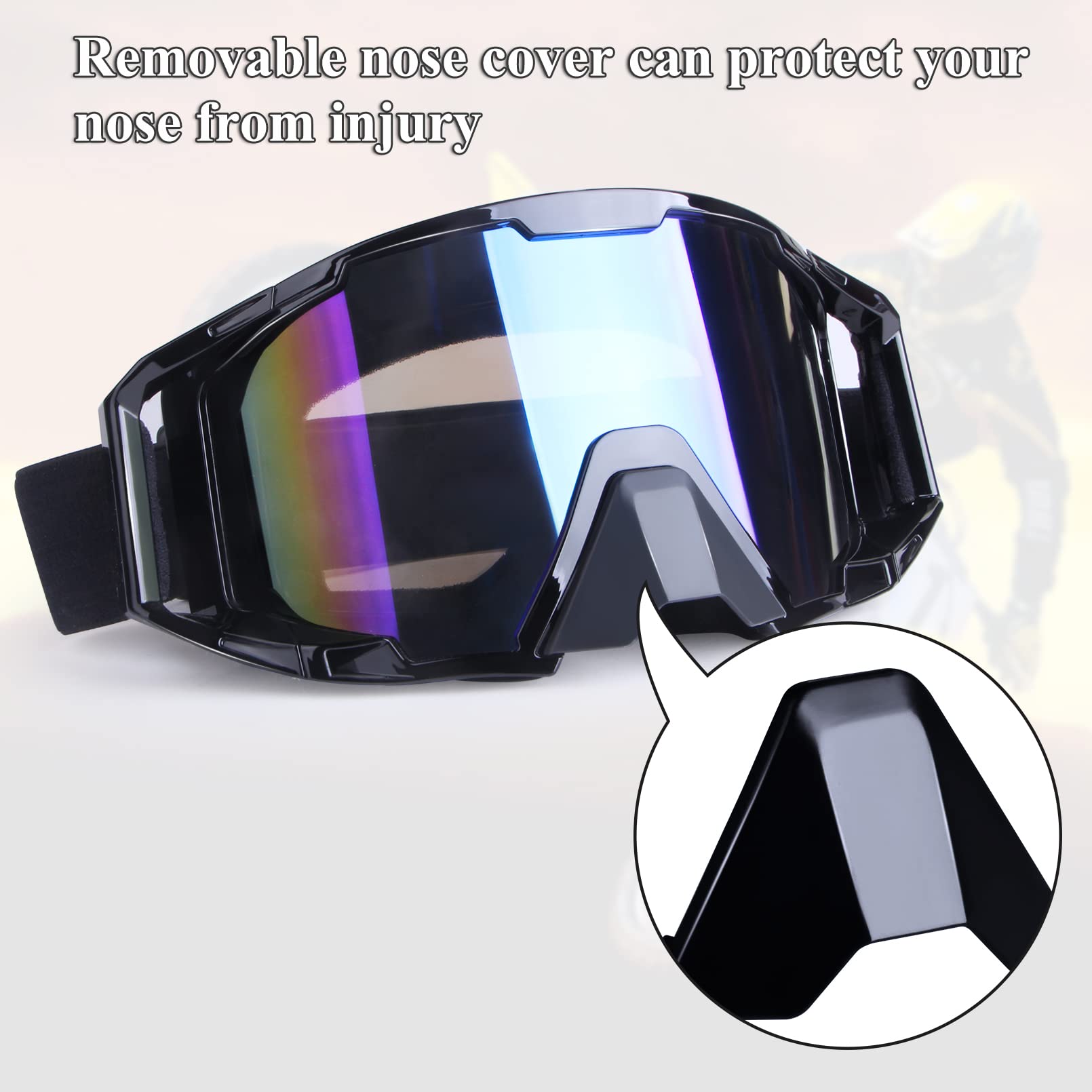 Xyop Motocross Goggles Dirt Bike Atv Glasses Anti-Fog, Uv400 Protection, And Wide Lens For Off-Road Riding - Durable, Comfortabl