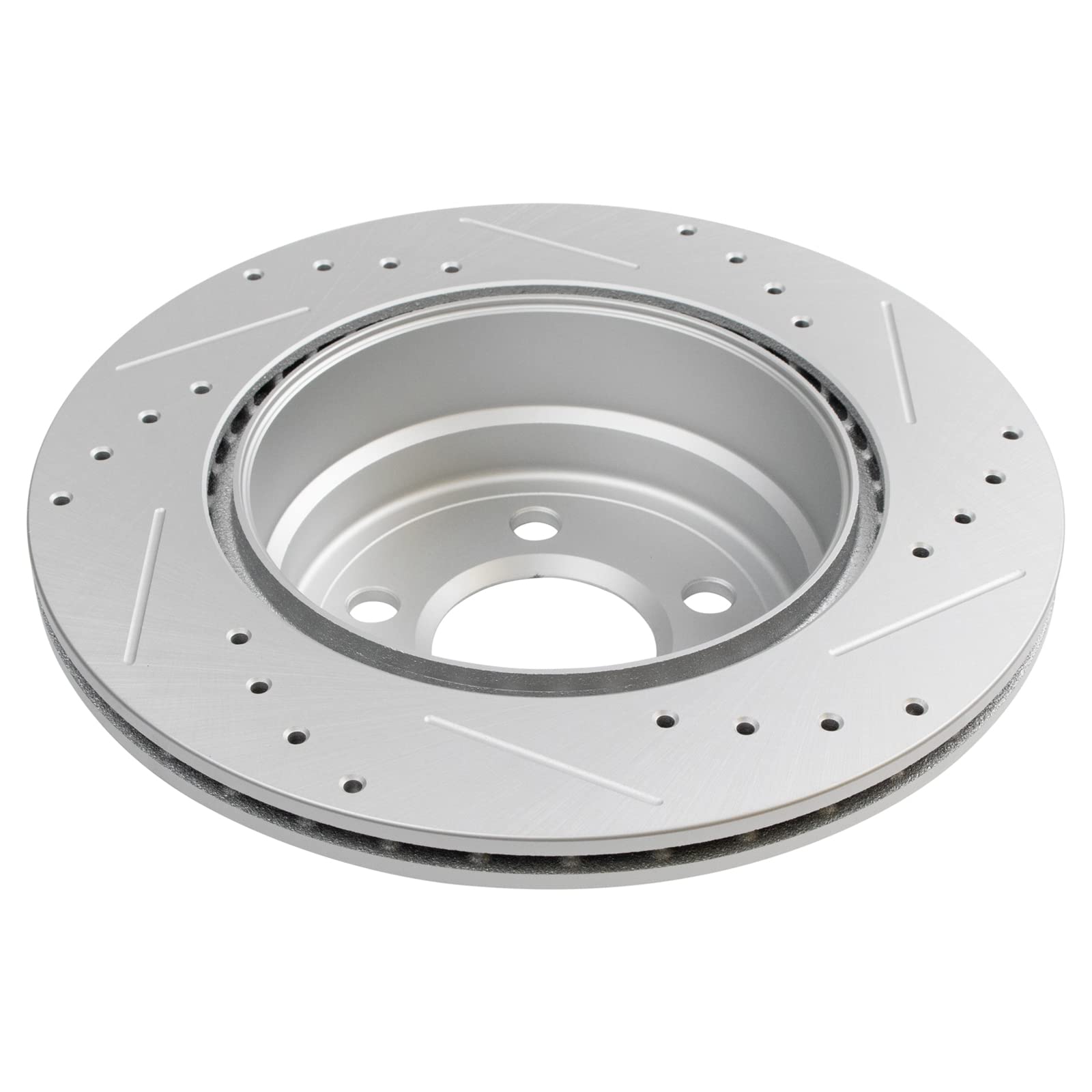 Trq Rear Performance Brake Rotors Set Premium G-Coated Cross Drilled & Slotted Compatible With 2007-2018 Bmw X5 2010-2019 X6