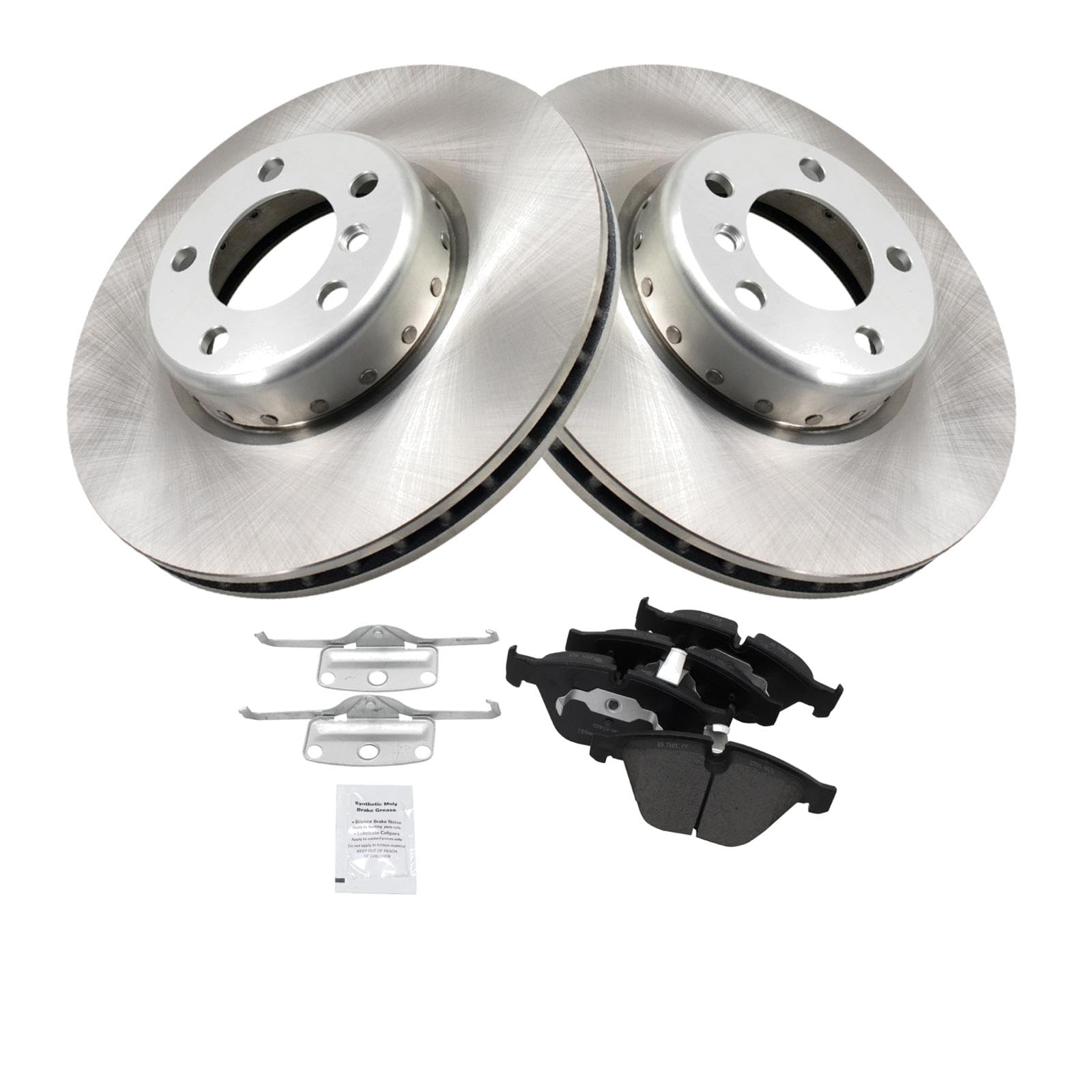 Trq Front Brake Pad & Rotor Kit Brake Pads Brake Rotor Ceramic Compatible With 2012-2013 Bmw 328I 2012 335I