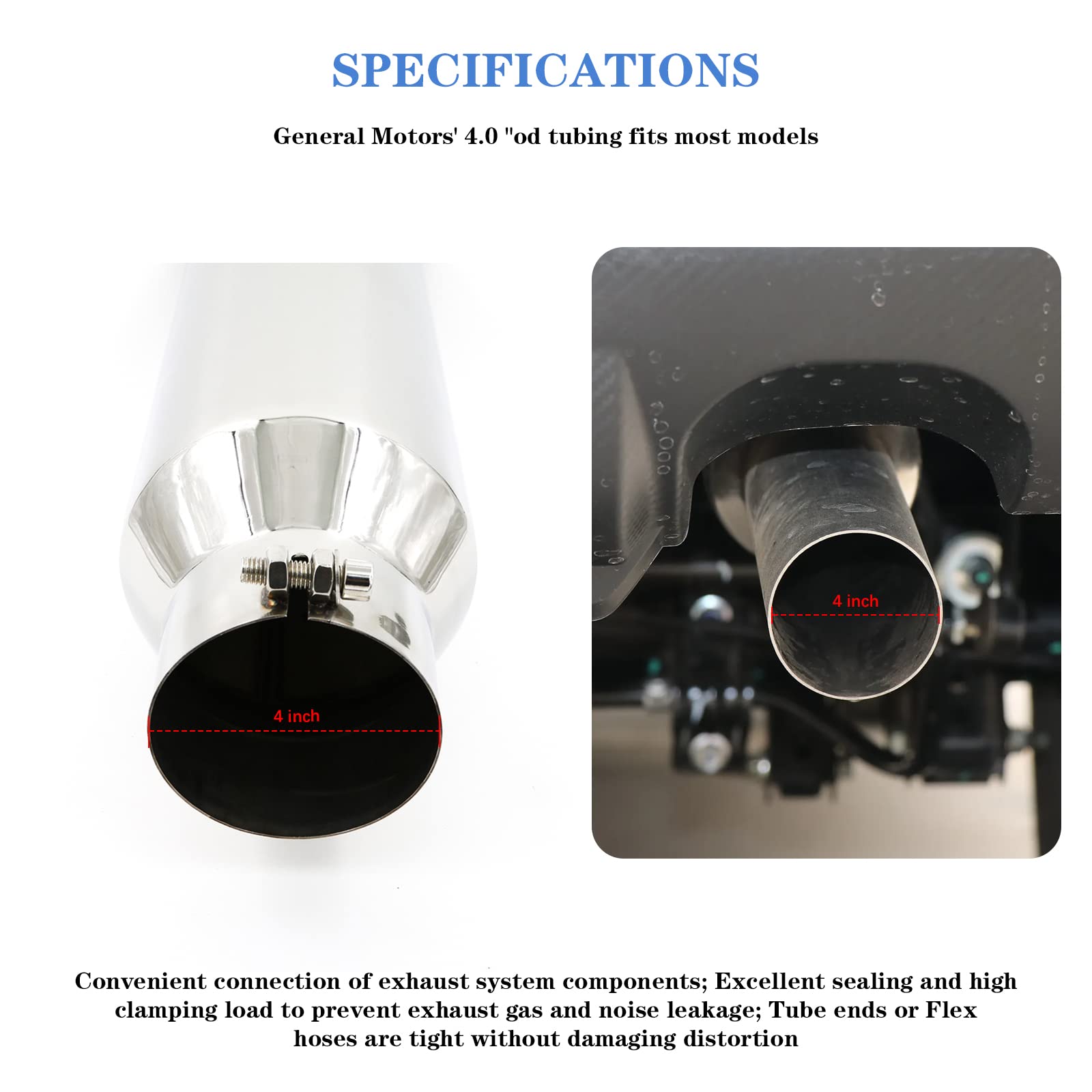 Rp Remarkable Power, 4'' Inlet 6'' Outlet - 18'' Long Stainless Steel Rolled Edge 20 Degree Exhaust Tip Diesel Ext23 2 Pack