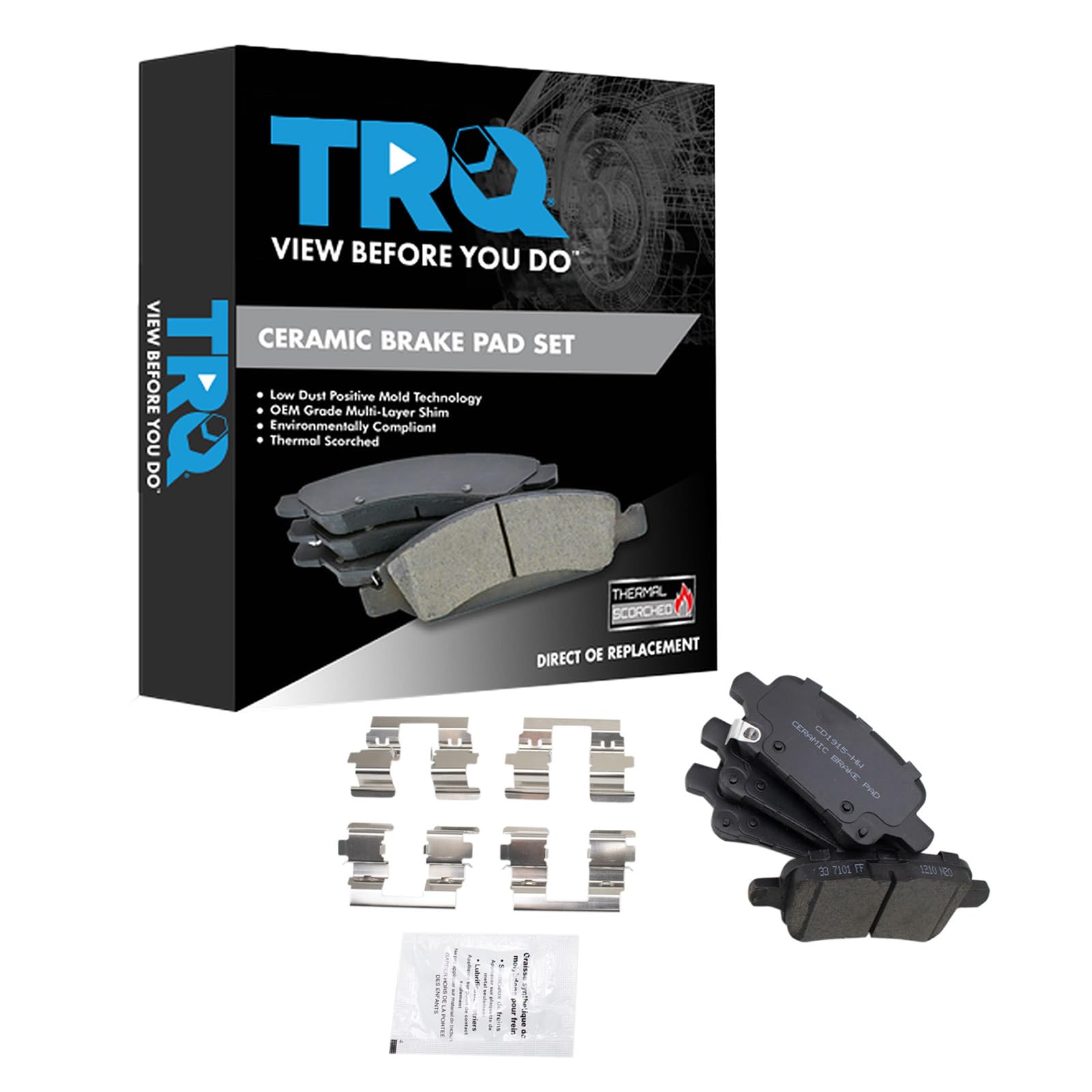 TRQ Front Brake Pads Ceramic Compatible with 2017-2021 Honda Clarity 2017-2022 CR-V