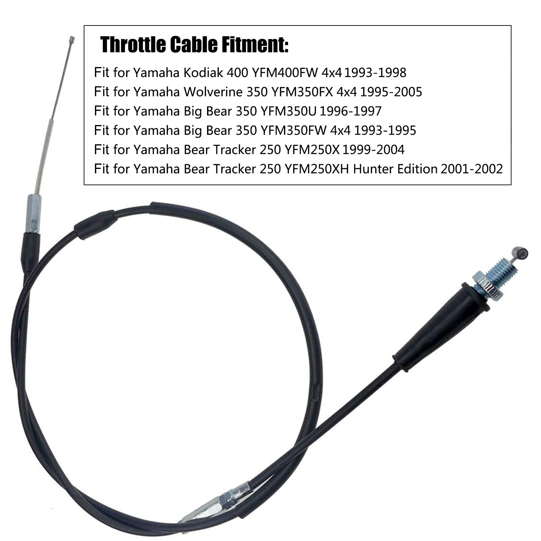 AUGREX Throttle Cable 4KB-26311-00-00 for Yamaha Bear Tracker 250, Wolverine 350, Kodiak 400, Big Bear 350