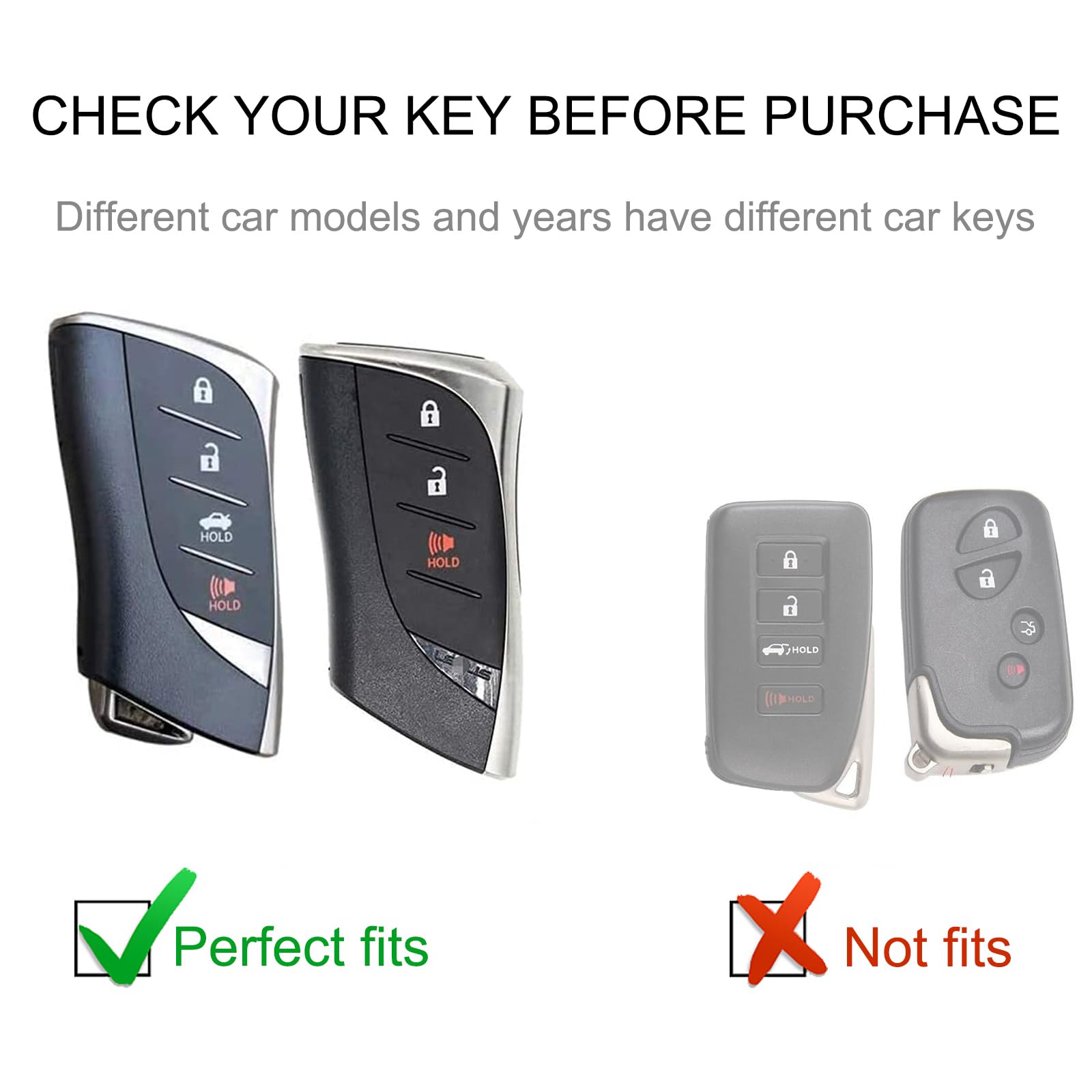 Cacarlike For Lexus Key Fob Cover With Leather Lanyard, Car Key Fob Case Compatible With Lexus Es350 Es300H Ux200 Ls500 Ls500H L