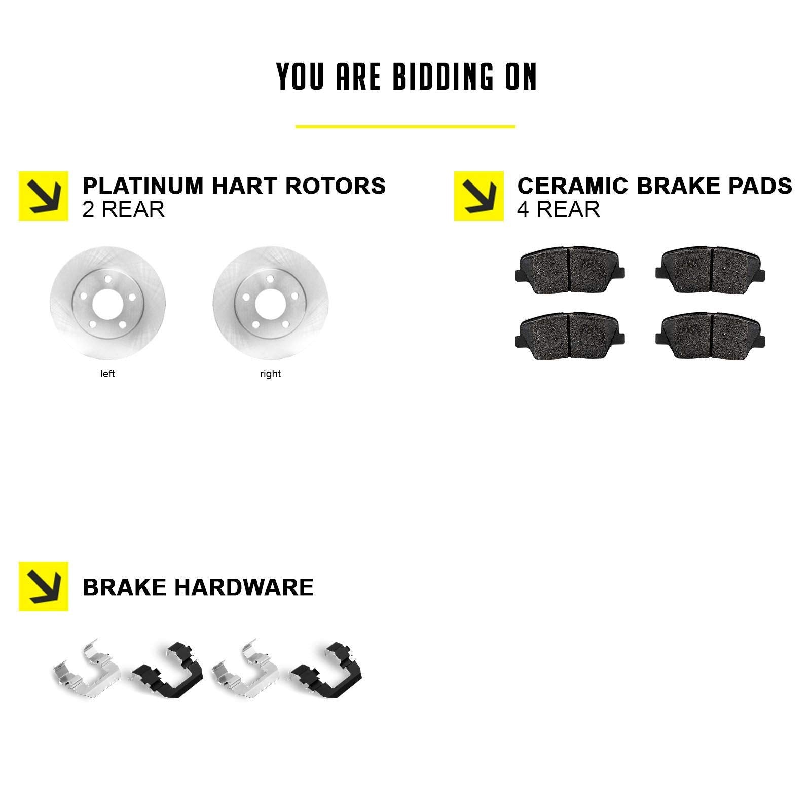 Hart Brakes Rear Brakes And Rotors Kit |Rear Brake Pads| Brake Rotors And Pads| Ceramic Brake Pads And Rotors - Rbbr.65160.02