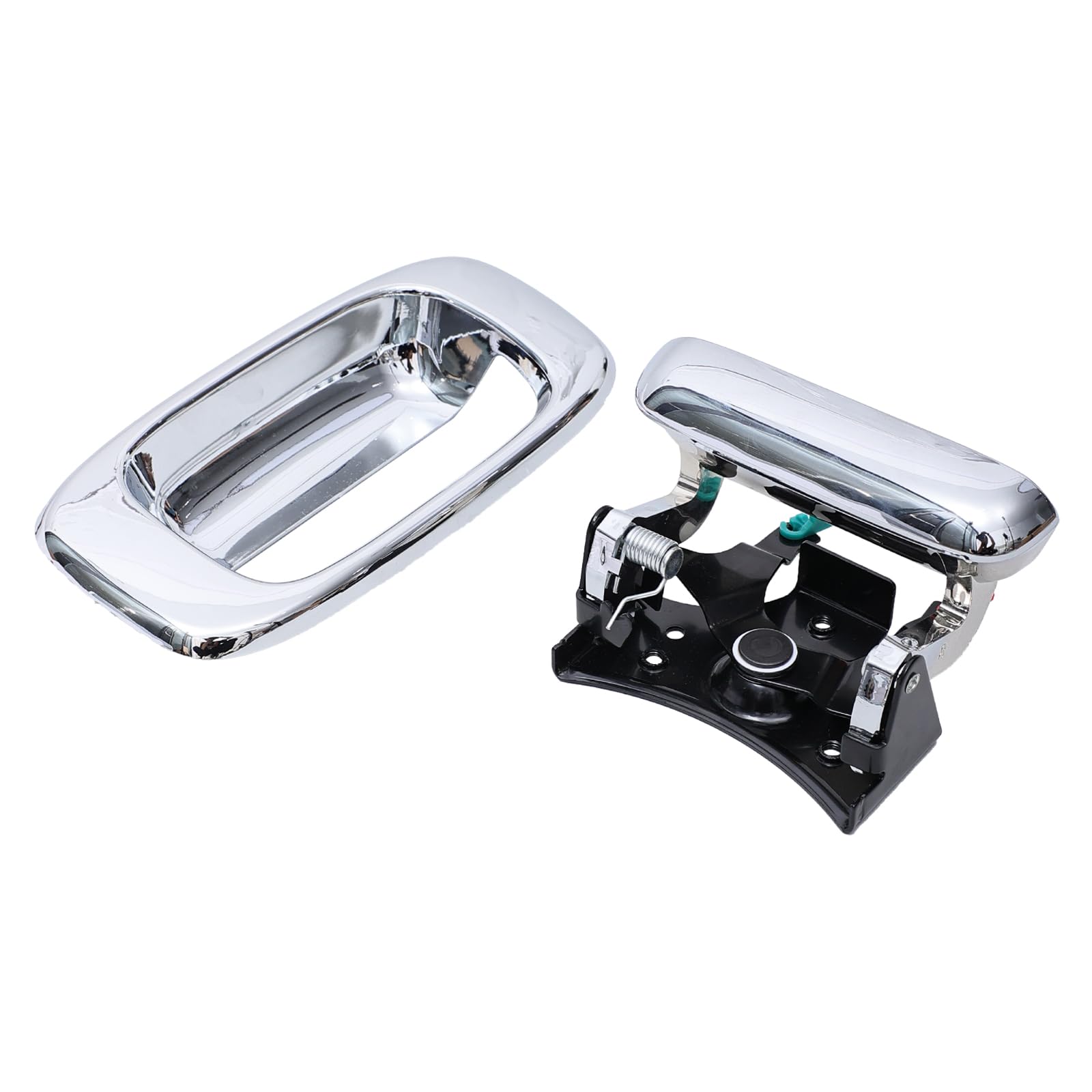 Aoerzn Premium Tailgate Door Handle And Bezel Lock Set, Fits For 1999-2007 Chevy Silverado Gmc Sierra 1500 2500 3500, Chrome Ext