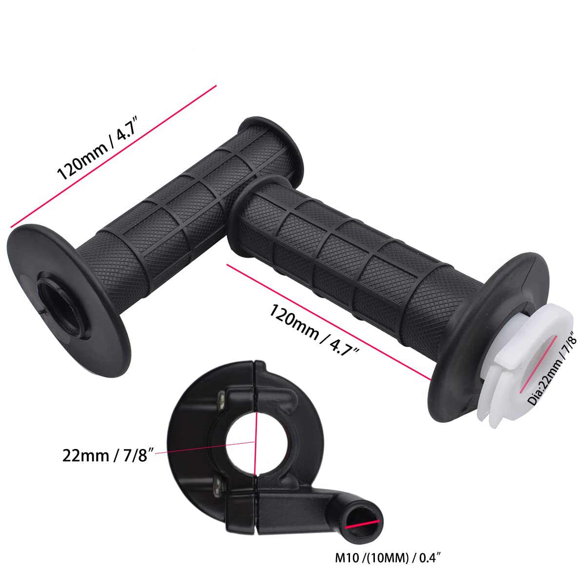 Laxeem Twist Throttle Accelerator Handle Grips And Cable Set For 7/8'' 50Cc 150Cc 250Cc Mini Bike Atv Quad Pit Bike Dirtbike (22