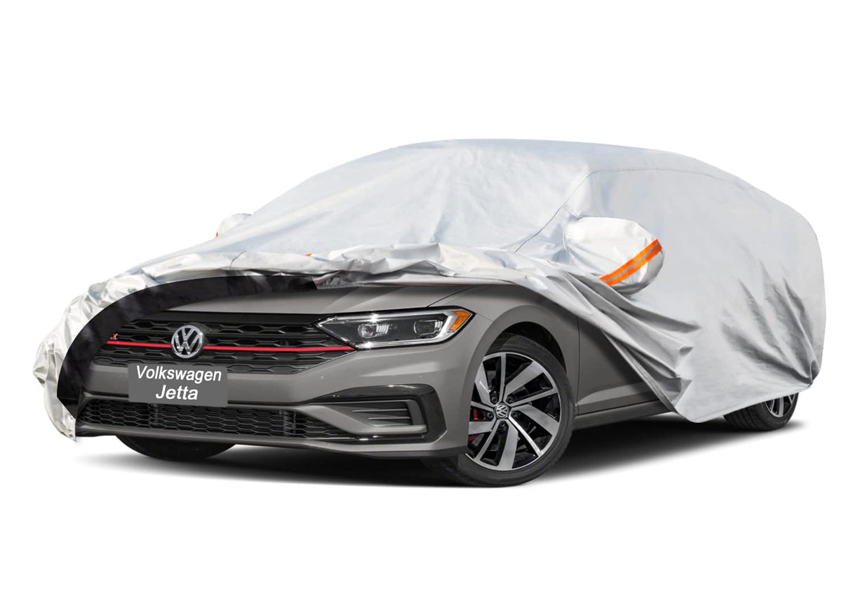 Gunhyi 6 Layer Car Cover Custom Fit Volkswagen Jetta (2005-2025) Waterproof All Weather, Heavy Duty Outdoor Snow Sun Rain Uv Pro