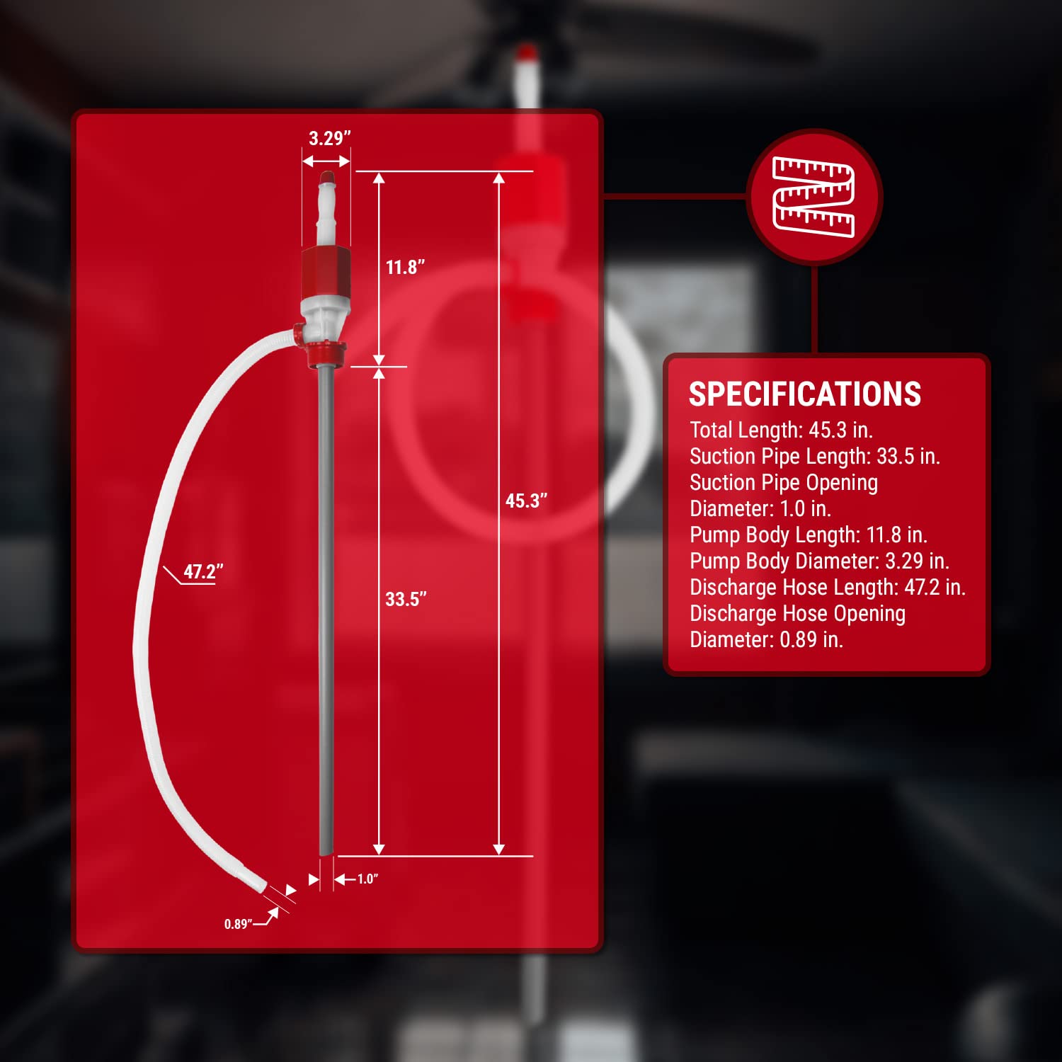 Tera Pump Food Grade Bpa Free Emergency Disaster 55-Gallon Drum Pump Heavy Duty Barrel Siphon (5.5 Gpm) Drinking Water Hand Pump