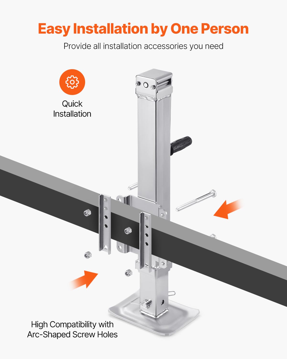 VEVOR Heavy Duty Swivel Trailer Jack, 8000 lbs Static Load Capacity, 28.5'' Lift Jack Stand with Handle for RV, Horse, Utility,