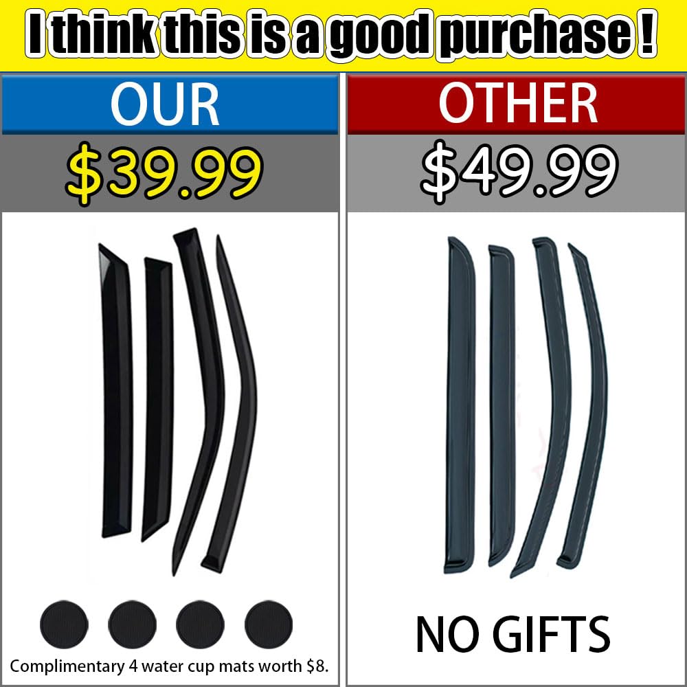Rain Guards For Fusion 2013-2020, Tape-On Side Window Deflectors For Fusion, Window Visors For Ford Cars, For Ford Car Accessori