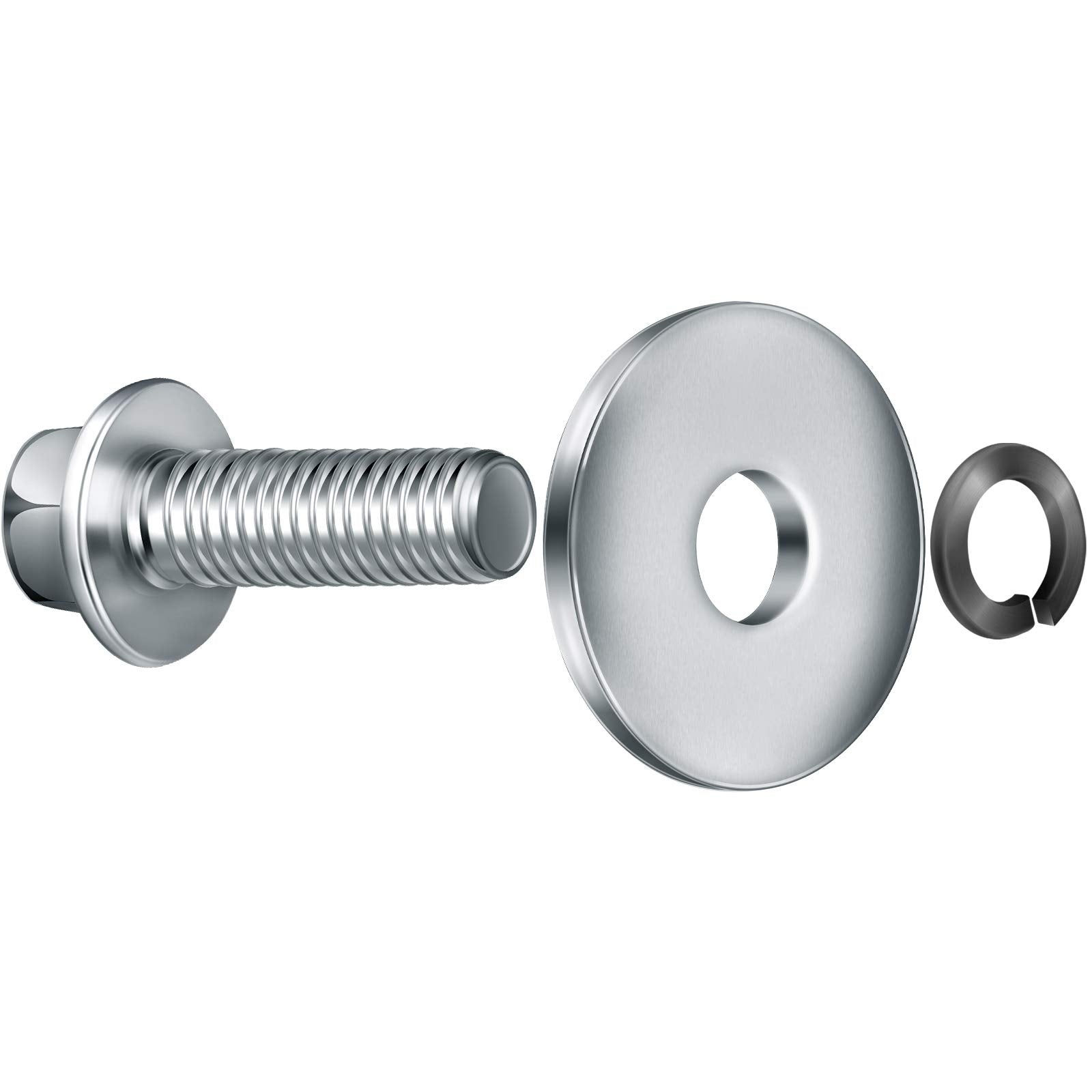 3/4 Inch Go Kart Clutch Bolt Kit Engine Clutch And Lock Washer, Minibike And Kart Engine, 10/12 Teeth Clutch Bolt