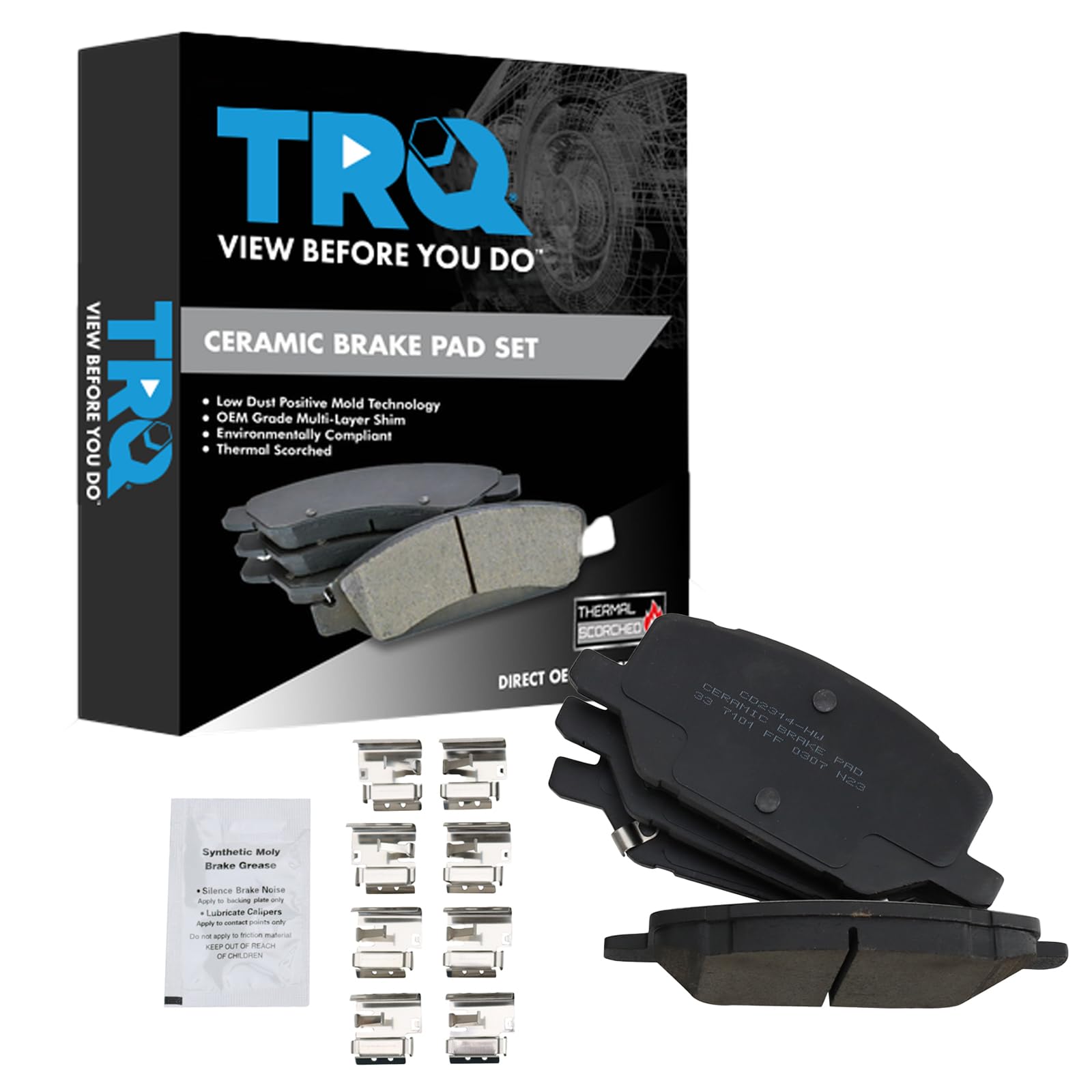 TRQ Front Brake Pads Ceramic Compatible with 2020 Buick Envision 2020-2021 Cadillac CT5 2021 XT4 Chevrolet Equinox GMC Terrain