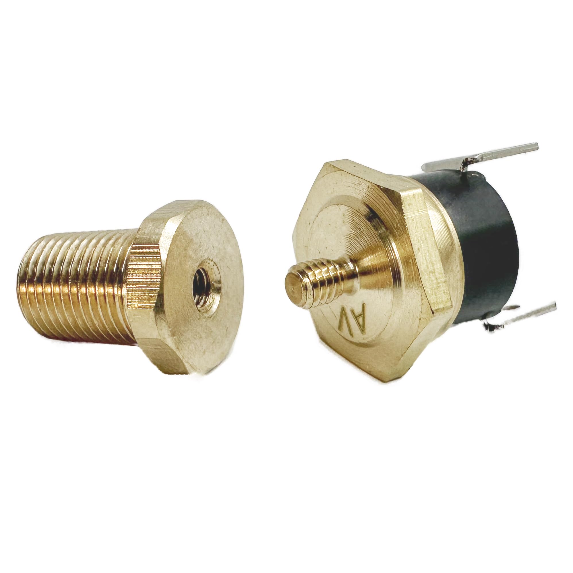 American Volt Electric Radiator Fan Power Thermostat Switch Temperature Sensor Thread-In Brass Probe (1/8'' Npt, 200'F On - 185'