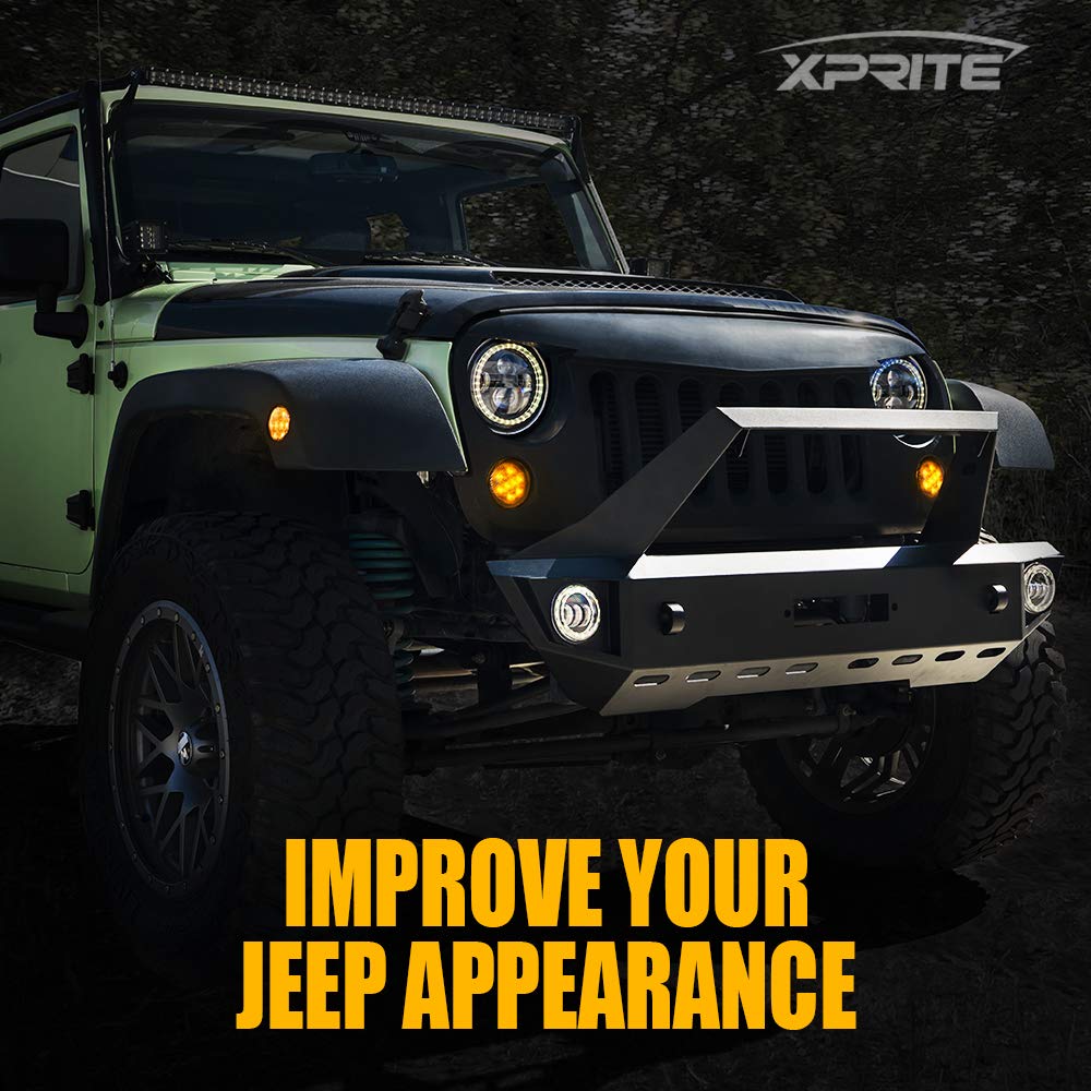 Xprite Led Turn Signal & Side Marker Lights Kits, Led Lights Compatible With 2007-2018 Jeep Wrangler Jk & Wrangler Unlimited - C