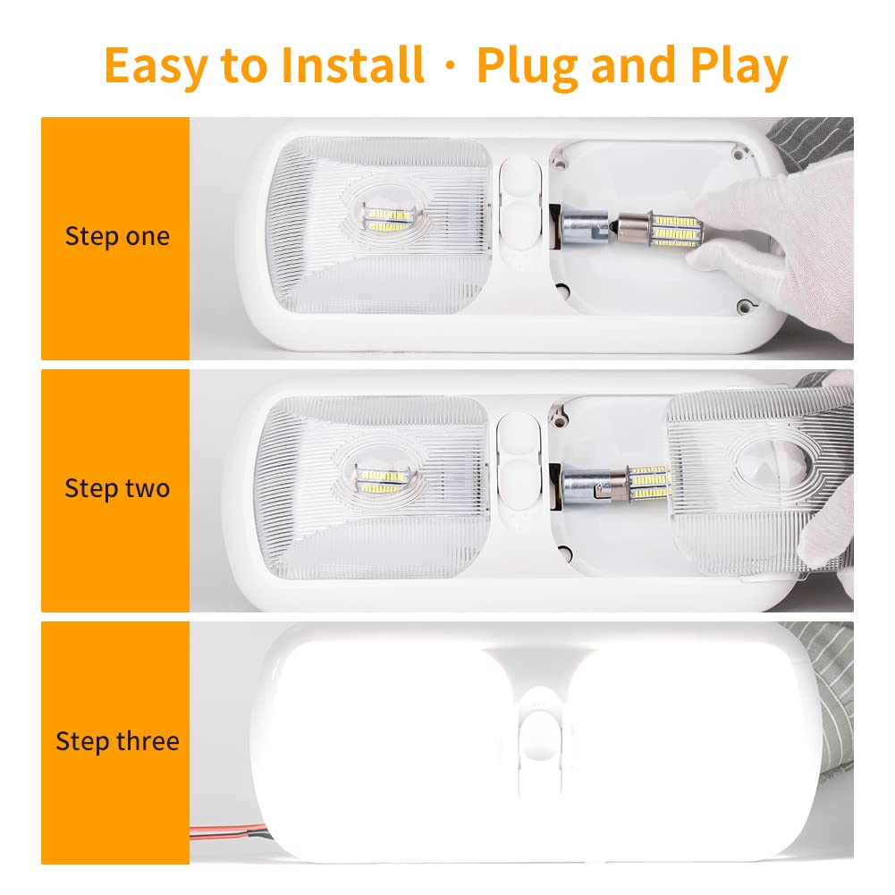 Rvzone 1156 1141 1003 7506 Ba15S 1383 Led White Rv Interior Light | Super Bright 4014 105-Smd Led Replacement For 12 Volt Rv Cam