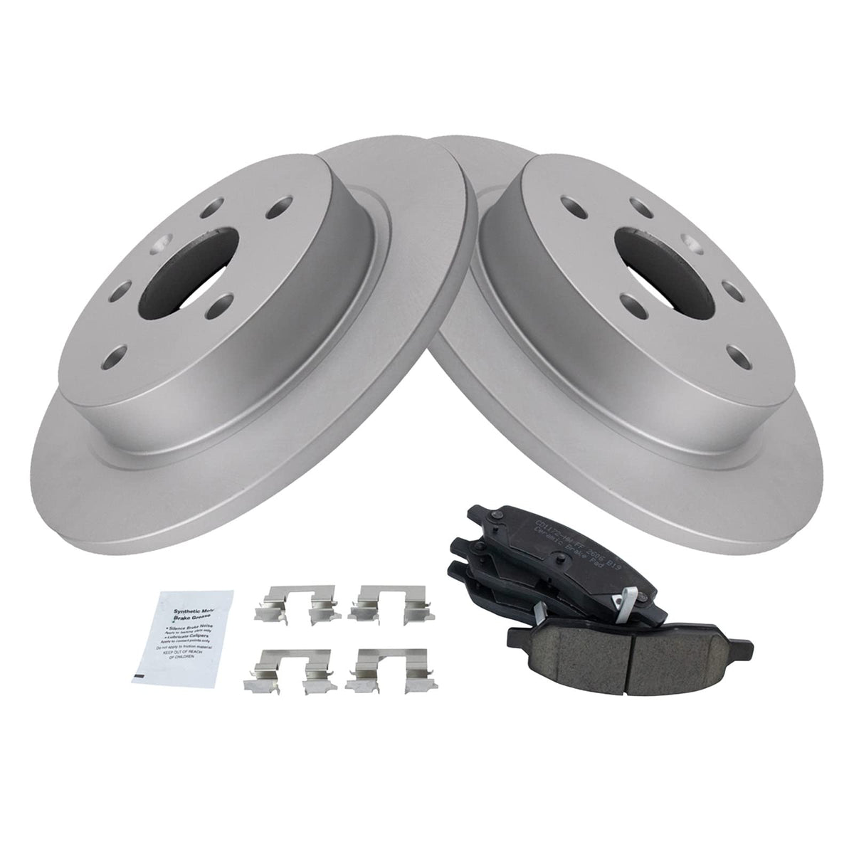 Trq Rear Brake Pad & Rotor Kit Brake Pads Brake Rotor Ceramic Premium G-Coated Compatible With 2006-2011 Buick Lucerne Cadillac