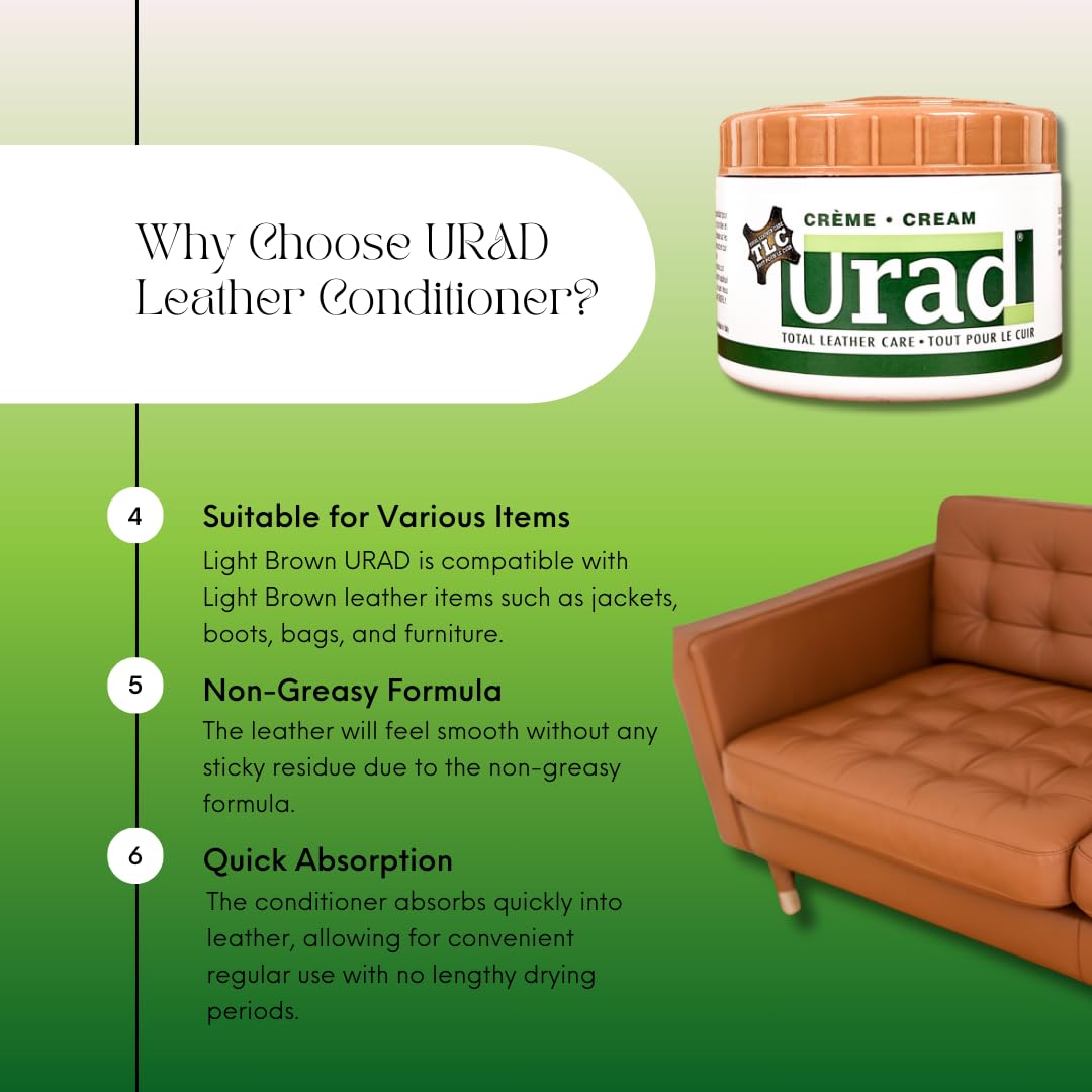 Urad Leather Crme - 7 Ounces, Light Brown