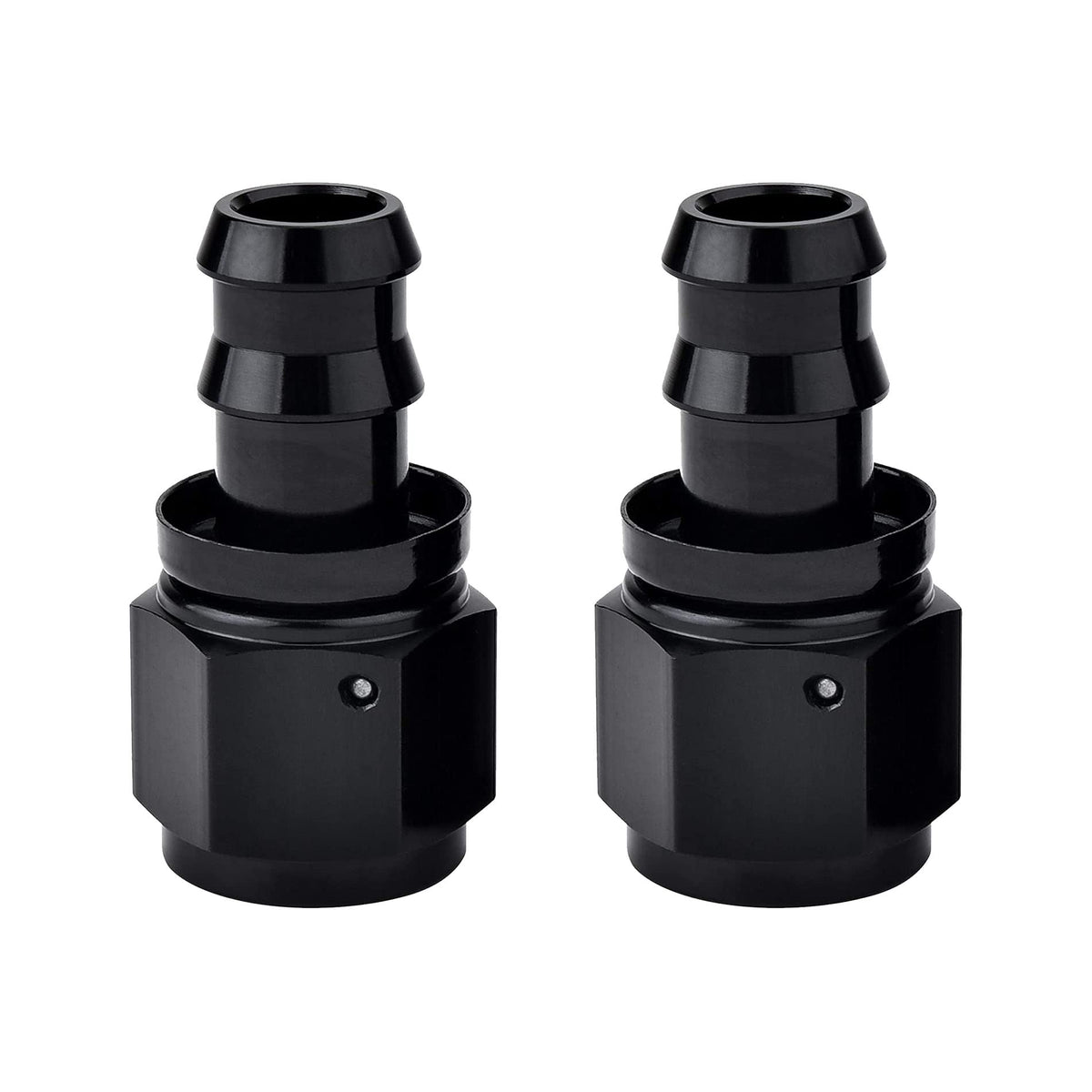 Evil Energy 8An Straight Push Lock Hose Fitting End Black 2Pcs