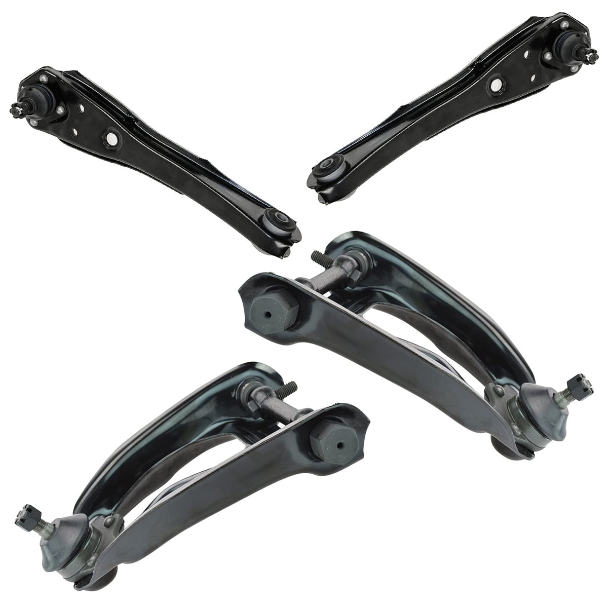 TRQ Front Upper & Lower Control Arm with Ball Joint Set Compatible with 1968-1970 Ford Fairlane Falcon 1970-1977 Maverick 1968-1