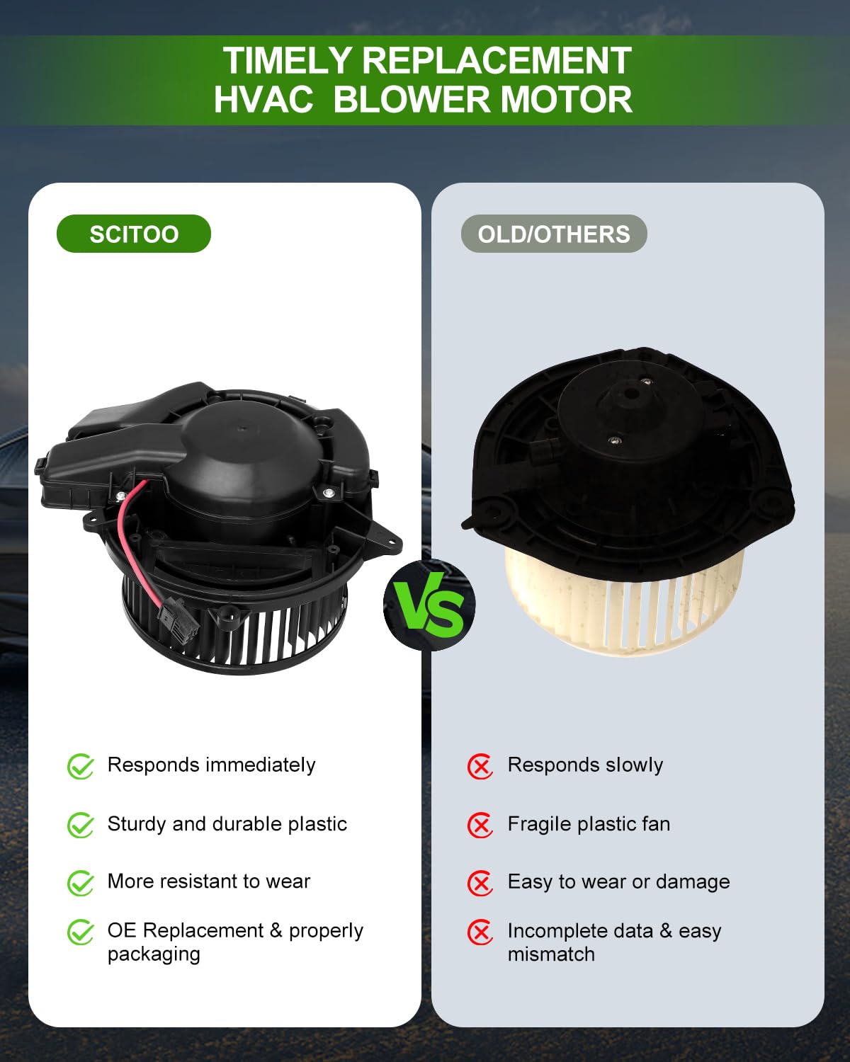 Scitoo Hvac Heater Blower Motor With Fan Cage Pm5175 For Mercedes-Benz 2012-2019