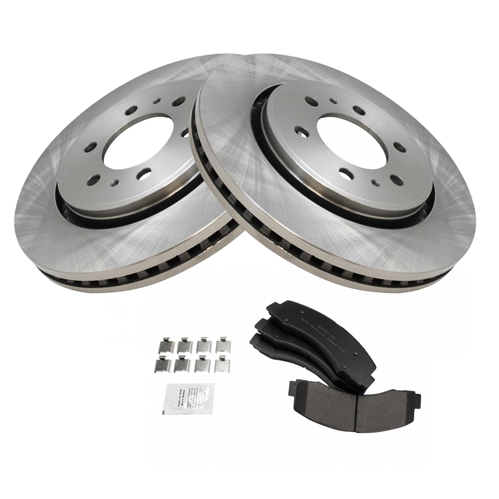 Trq Front Brake Pad & Rotor Kit Brake Pads Brake Rotor Semi-Metallic Vented Compatible With 2018-2020 Ford Expedition F-150 Linc