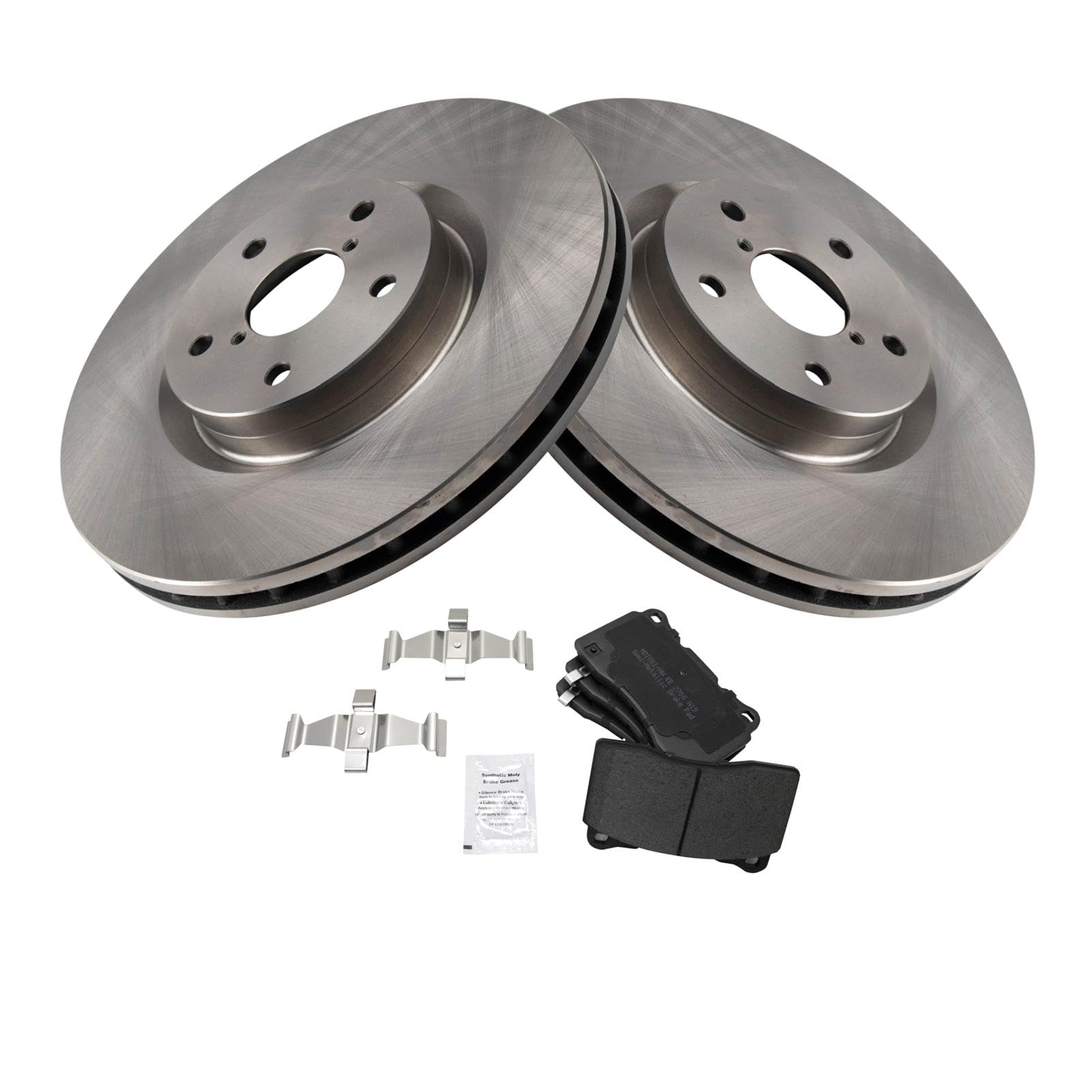 Trq Front Brake Pad & Rotor Kit Brake Pads Brake Rotor Semi-Metallic Compatible With 2007-2014 Subaru Impreza 2015-2017 Wrx Sti