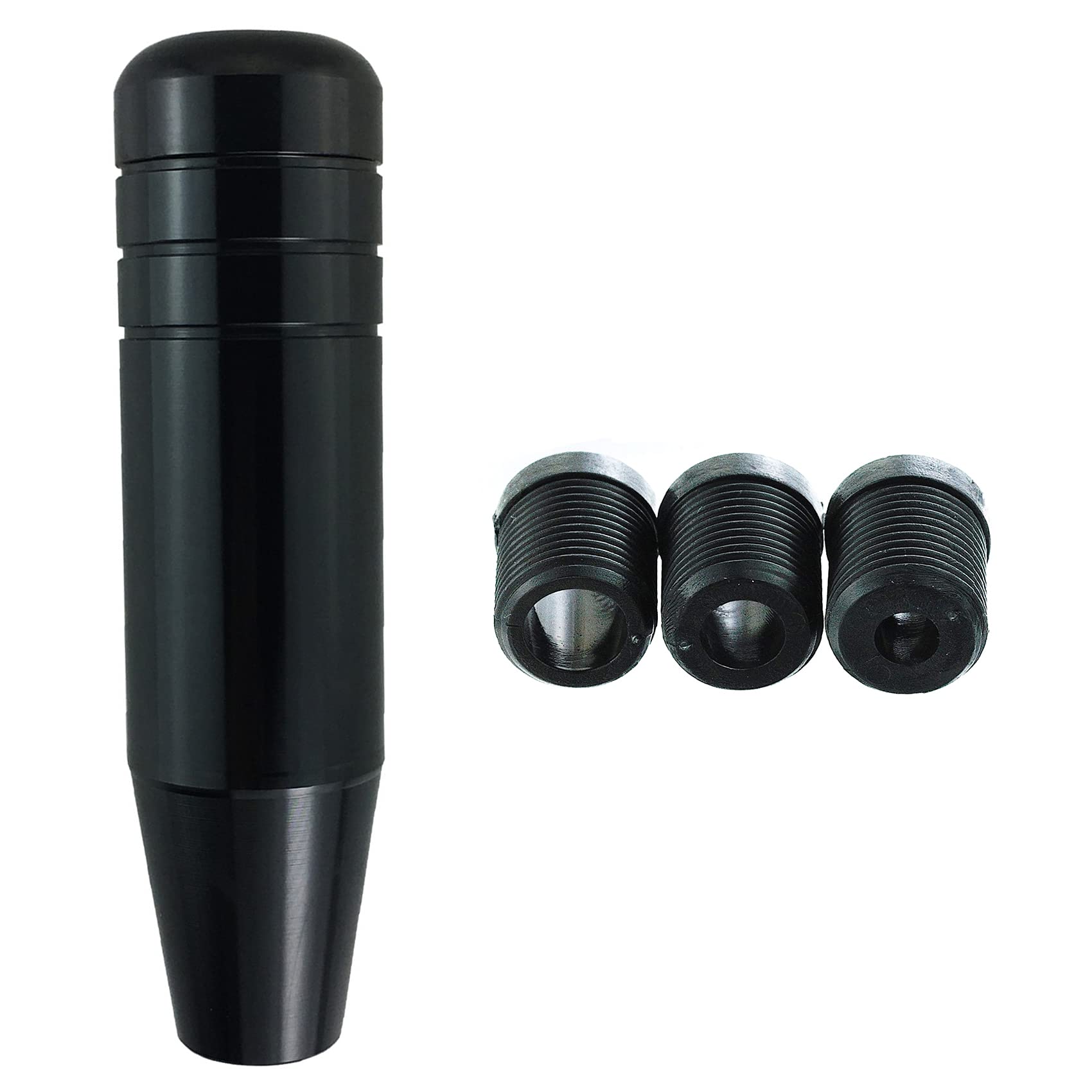 Abfer 5 Heavy Weighted Shift Knob, Aluminum Alloy Car Gear Lever Stick Shifter Handle Fit Most Automatic Manual Vehicle (Black)