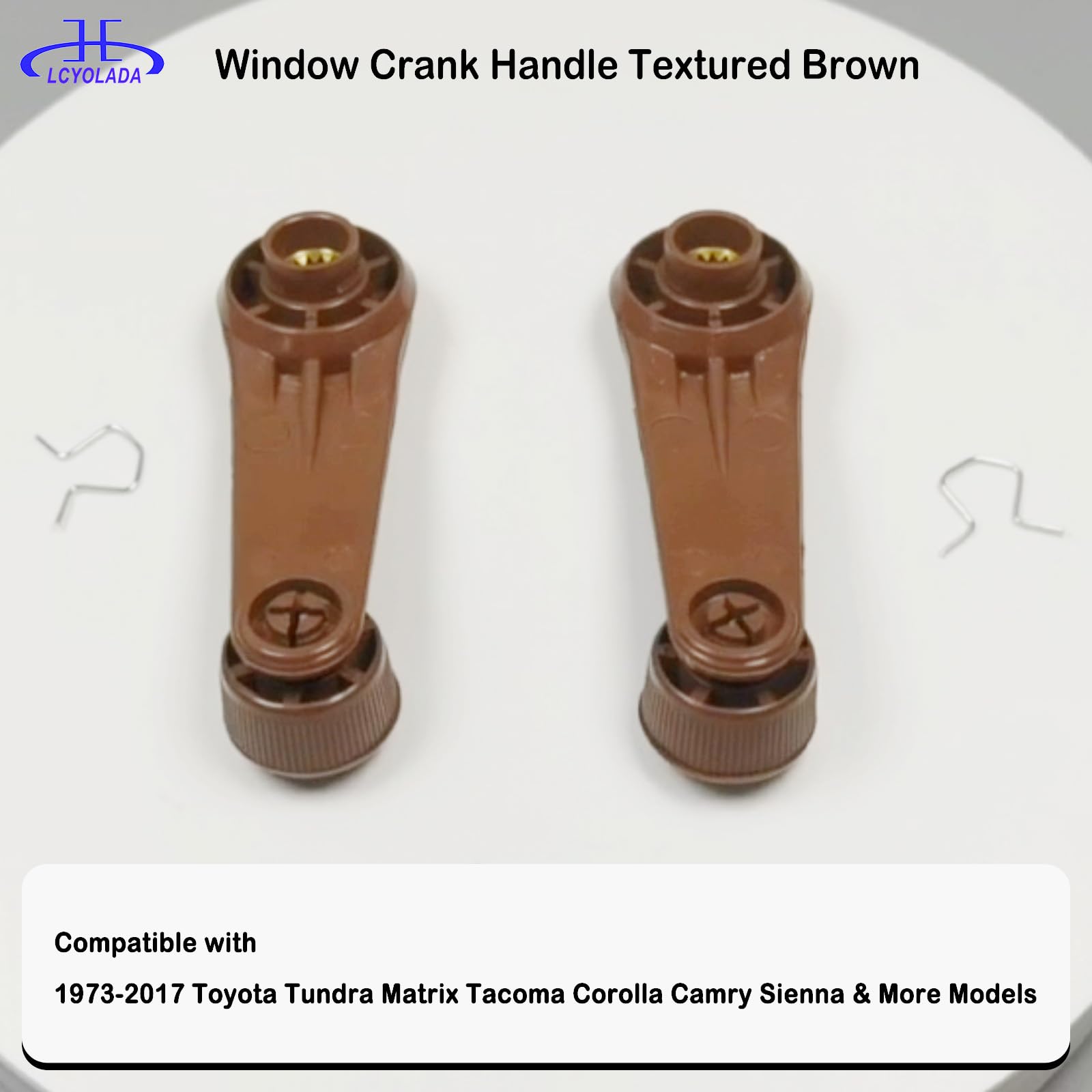Lcyolada Window Crank Handle,Textured Brown,Compatible with 1973-2017 Toyota Tundra Yaris Matrix Tacoma Corolla Camry Sienna T10