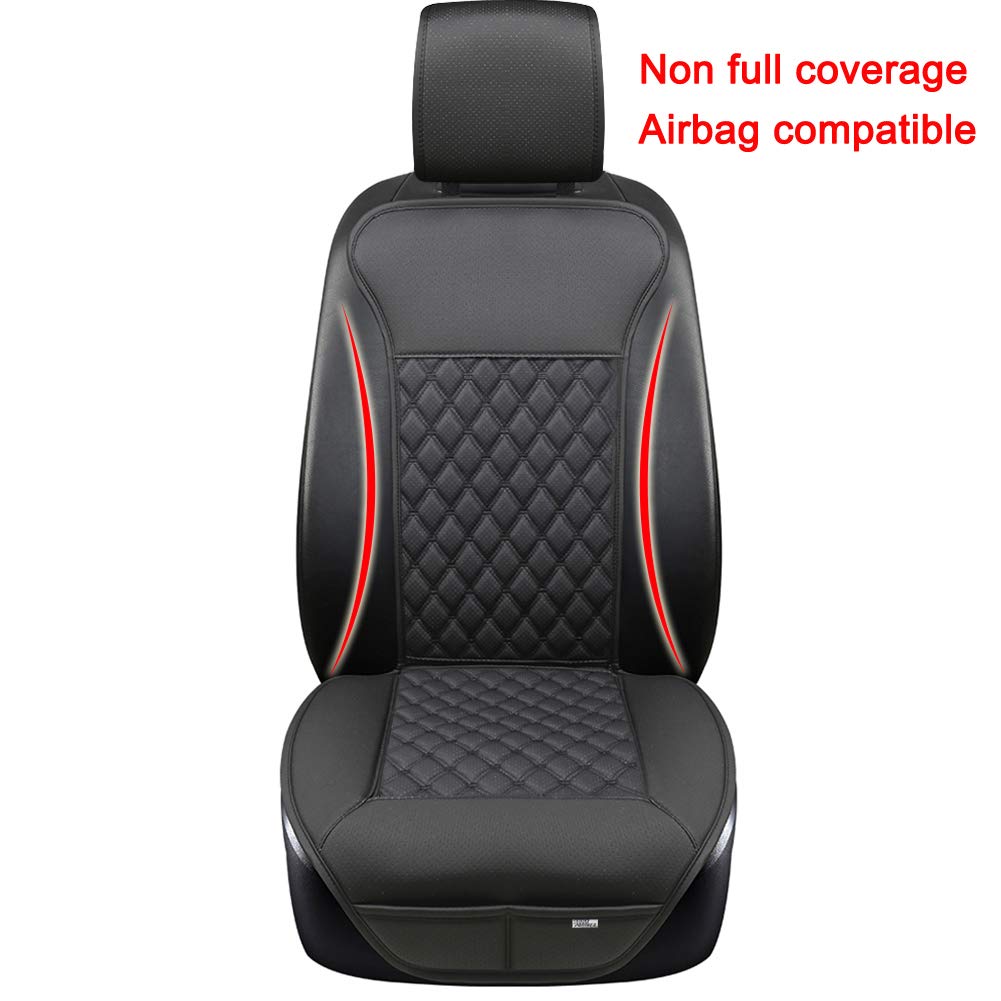 Black Panther 1 Pair Car Seat Covers, Luxury Car Protectors, Universal Anti-Slip Driver Seat Cover With Backrest,Diamond Pattern