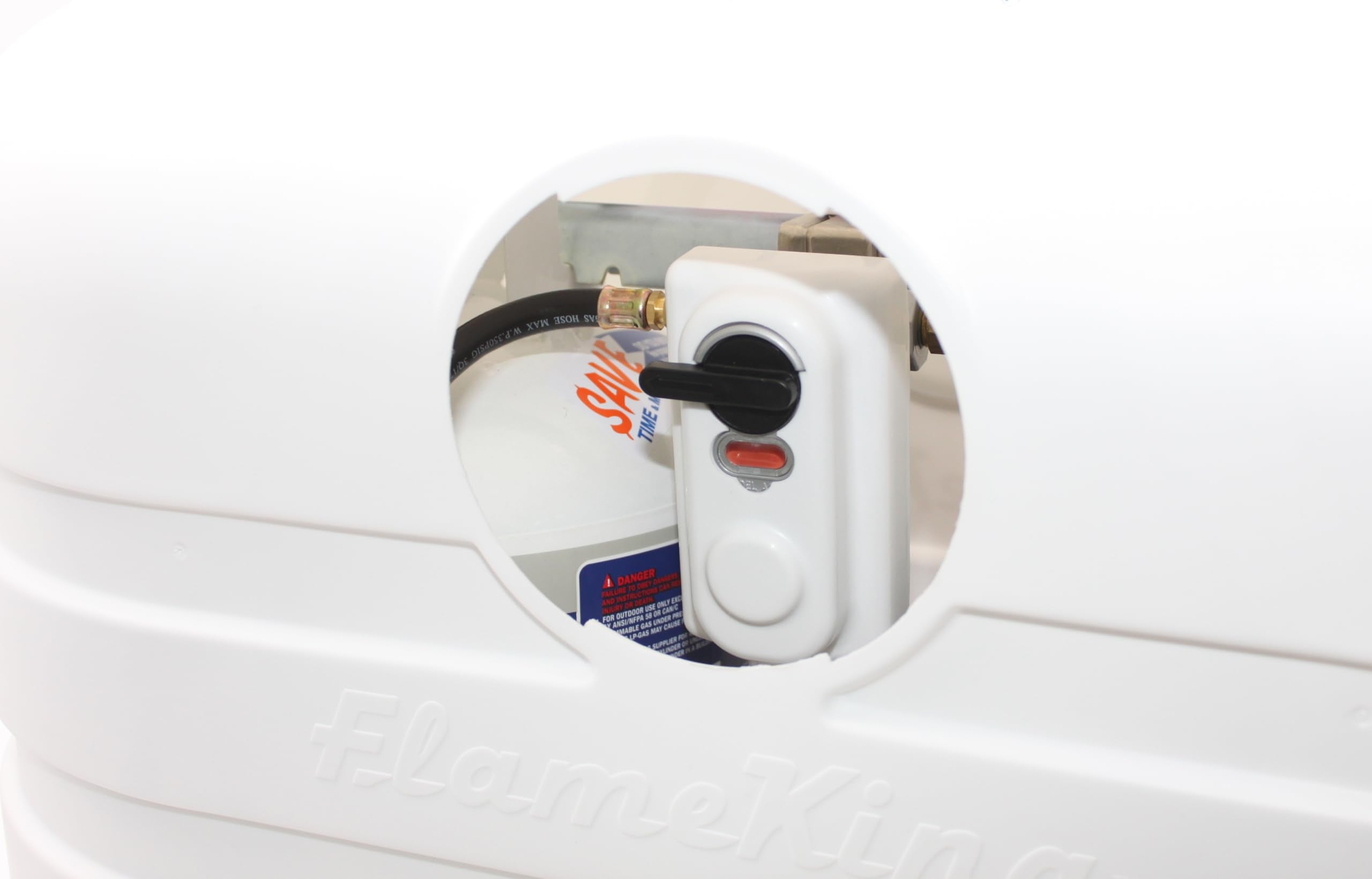 Flame King Dual 30LB LP Propane Tank Cover, Heavy Duty Plastic, White, Model YSN-PCC-RV30-WHT for RVs and Trailers