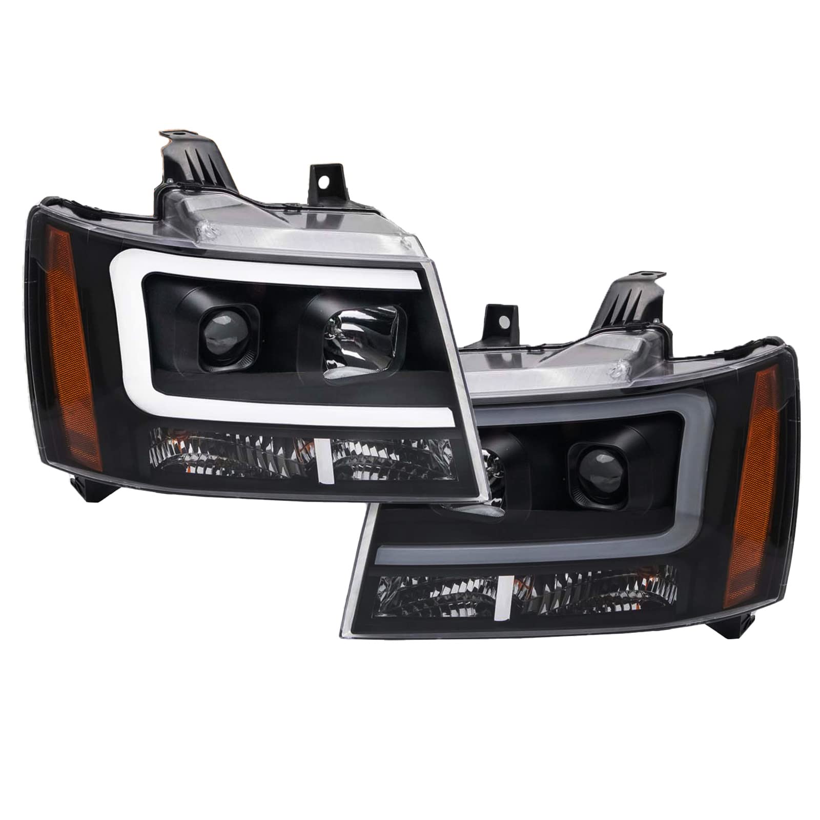 Trq Headlight Assembly Set Headlights Driver & Passenger Side Halogen Compatible With 2007-2013 Chevrolet Avalanche 2007-2014 Su