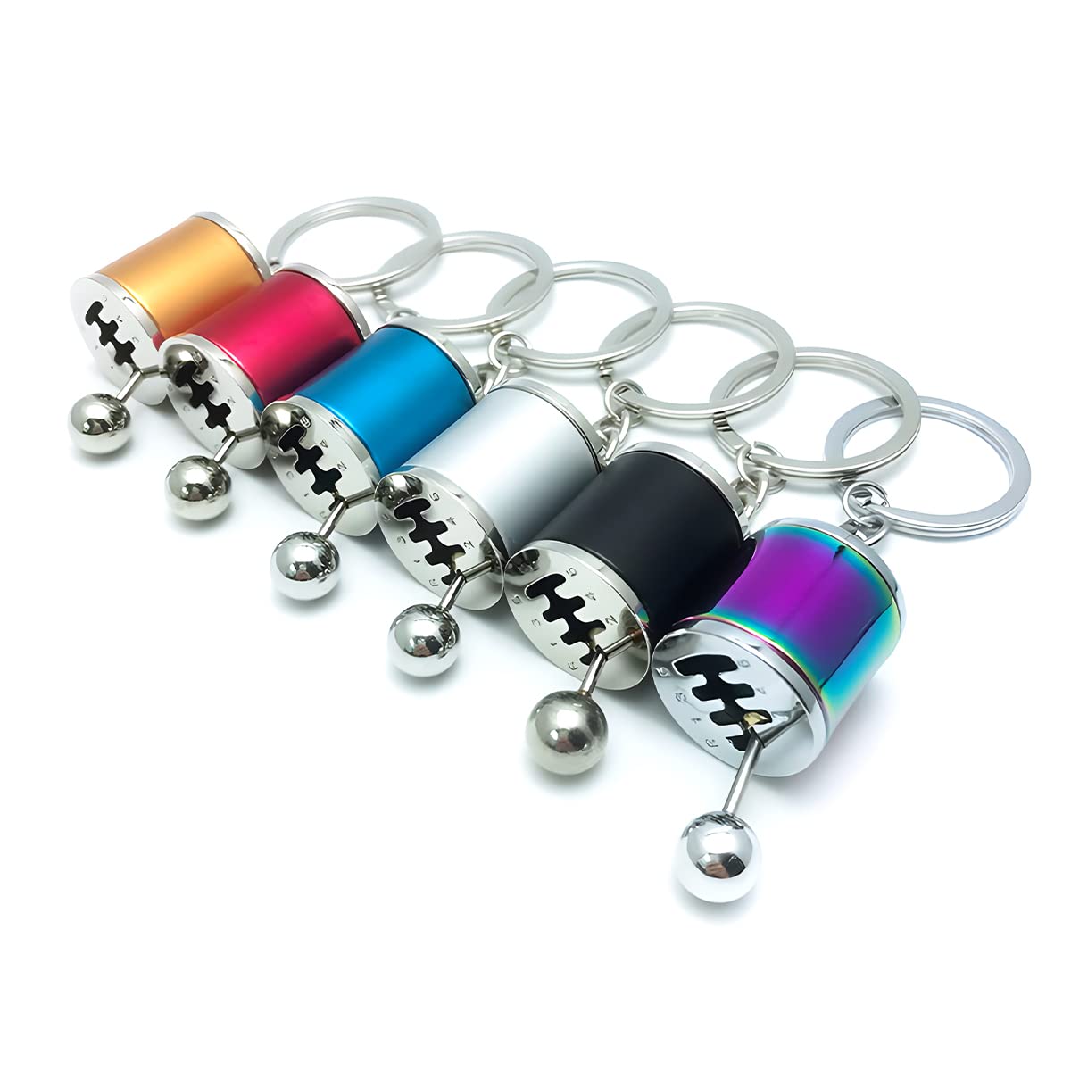 Belomi Car Shifter Gear Keychain, 6 Speed Shifter Keyring Gadgets, Car Shift Lever Manual Transmission (Red)