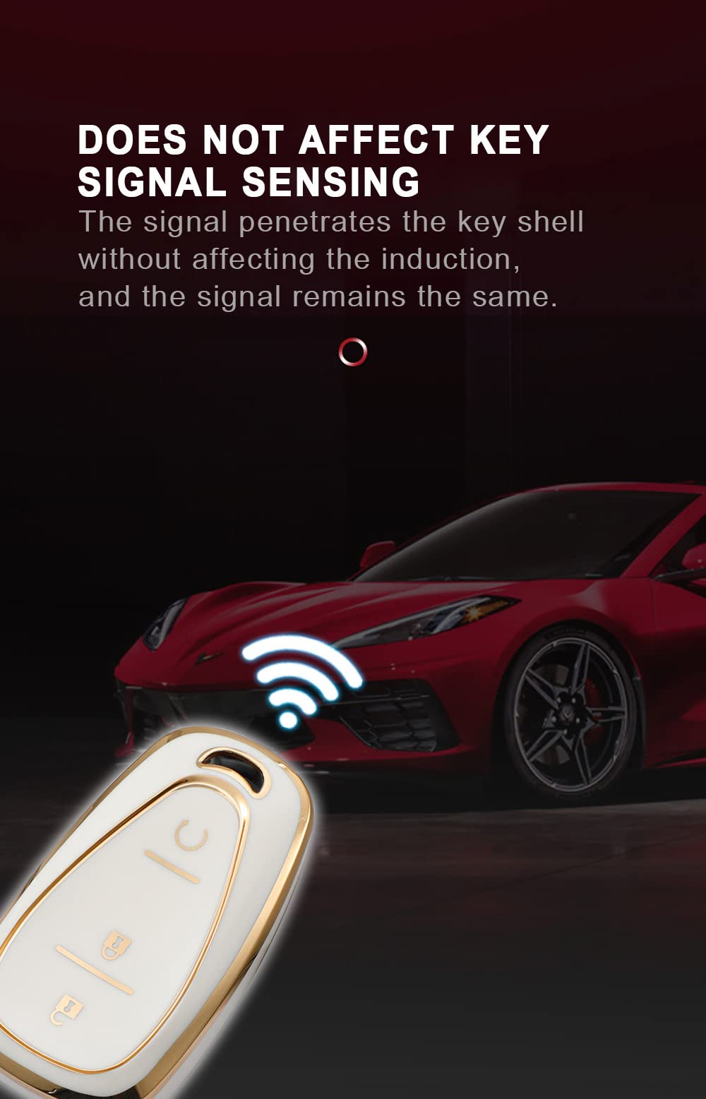 Hibeyo Tpu Smart 3 Button Key Fob Case For Chevrolet Equinox Cruze Trax Malibu Verano Traverse 2016-2018 Onix Cruze Sonic Camaro Volt Bolt Accessories With Keychain-Black