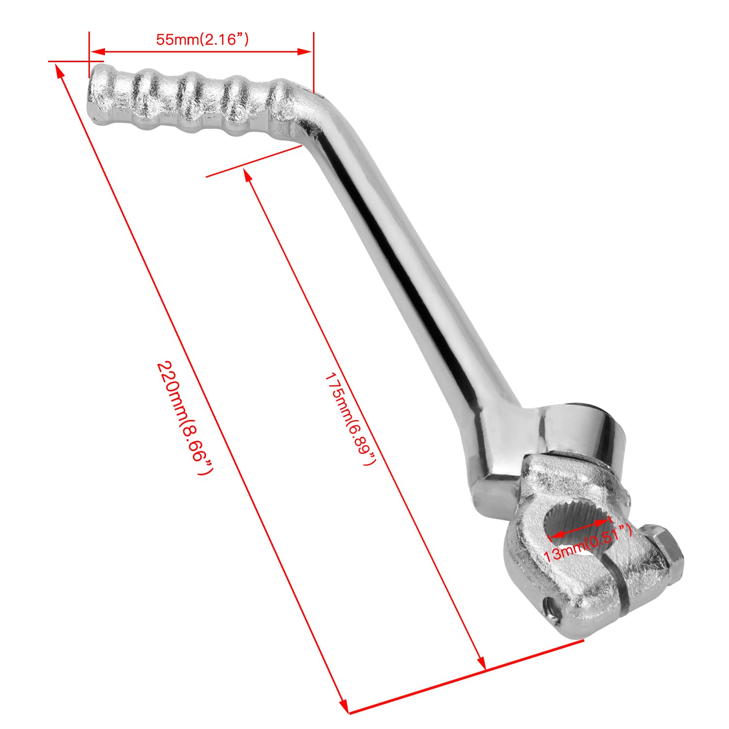 YOXUFA 13mm Kick Starter Lever for 50cc 70cc 90cc 110cc 125cc SSR CT90 XR100R XL70 DBX14 DBX18 DB27 RFZ DS80 SDG YX TaoTao Cools