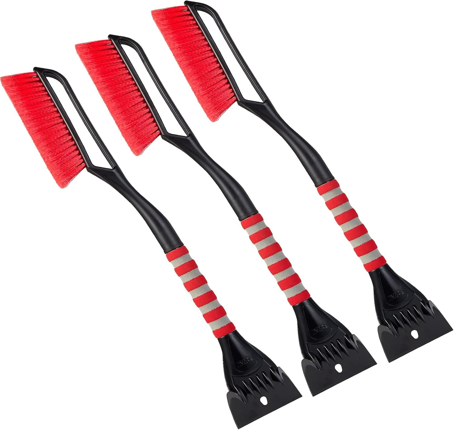 Foval 27 '' Ice Scraper Snow Brush (3 Pack), Wider Ice Scraper(4.73 '' Width) Snow Removal Car Brush With Comfortable Foam Grip