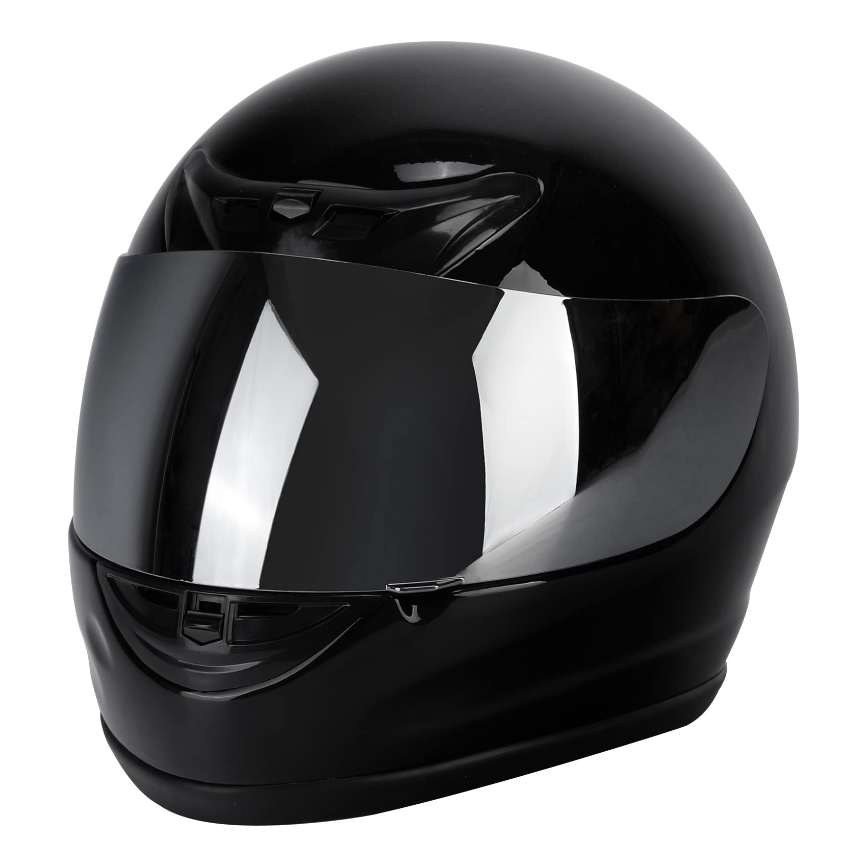 Xfmt Hot Gloss Black Full Face Mirror Visor Sun Shield Motorcycle Street Helmet S