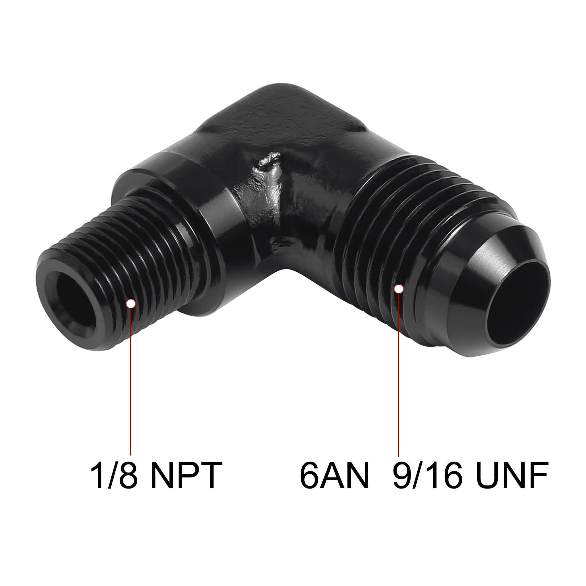 Evil Energy 6An To 1/8'' Npt Male 90 Degree Fitting Adapter Aluminum