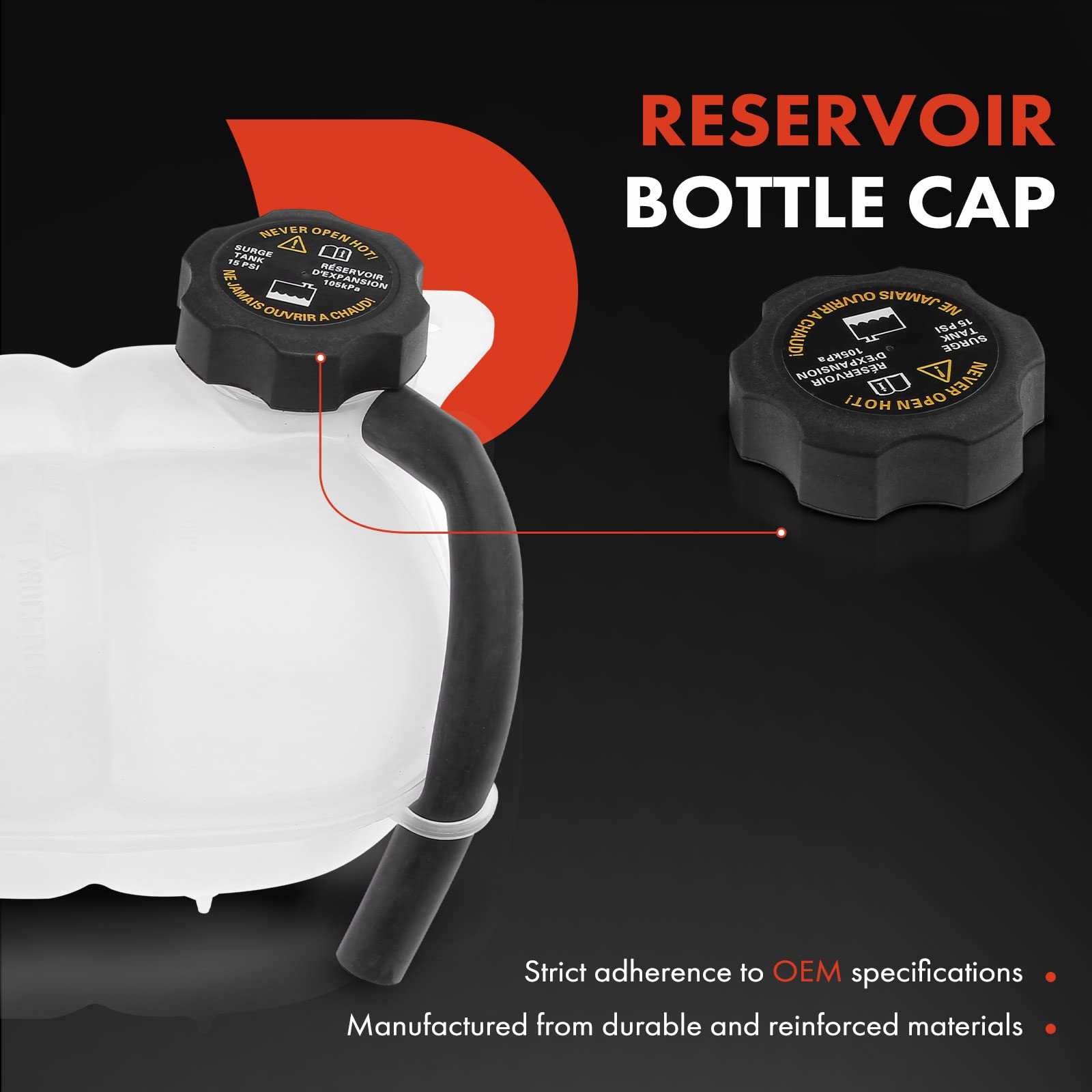 A-Premium Engine Coolant Overflow Recovery Reservoir Tank [W/Cap & Sensor] Compatible With Pontiac Solstice 2006-2009, Saturn Io