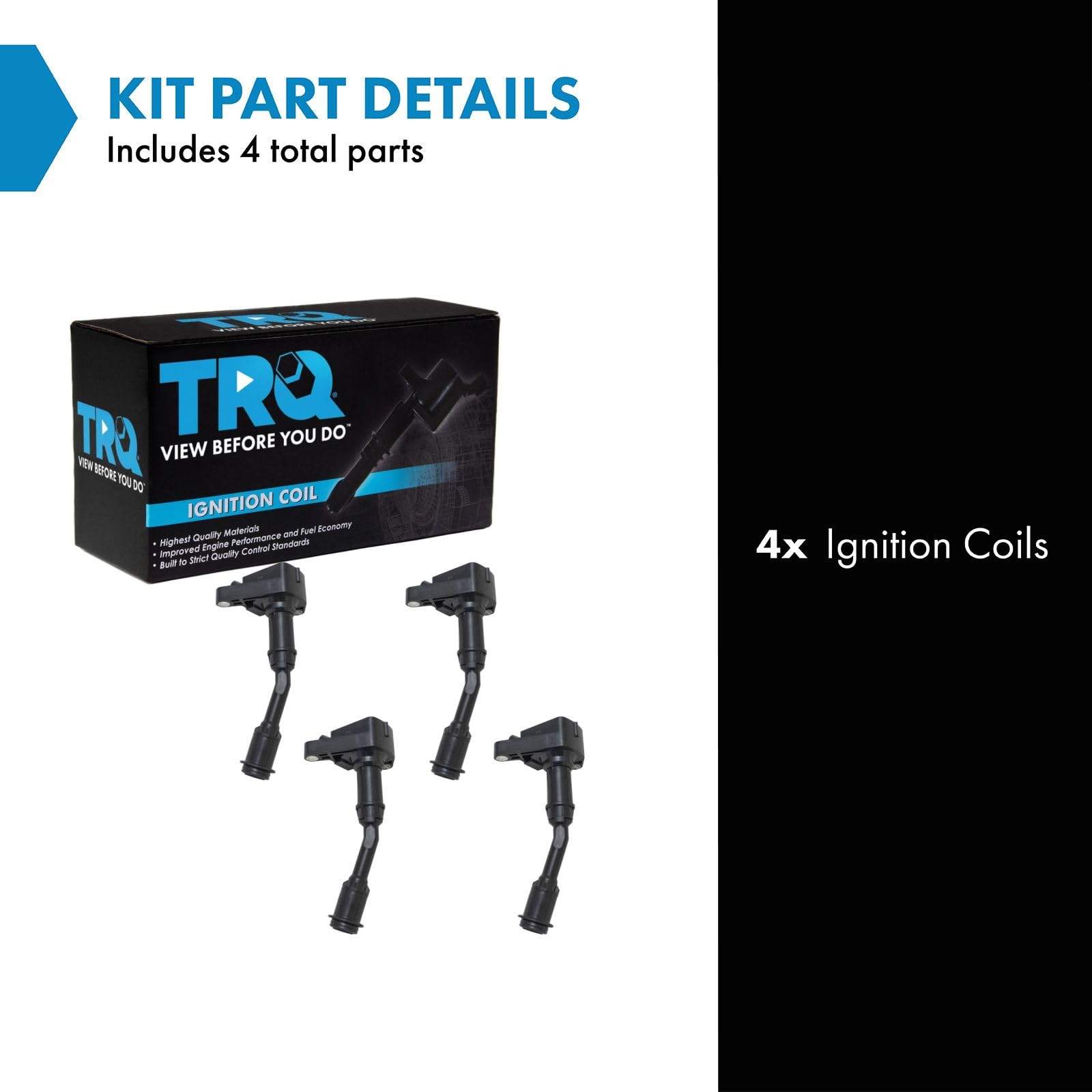 Trq Ignition Coil Set Compatible With 2017-2019 Ford Escape 2014-2020 Fusion