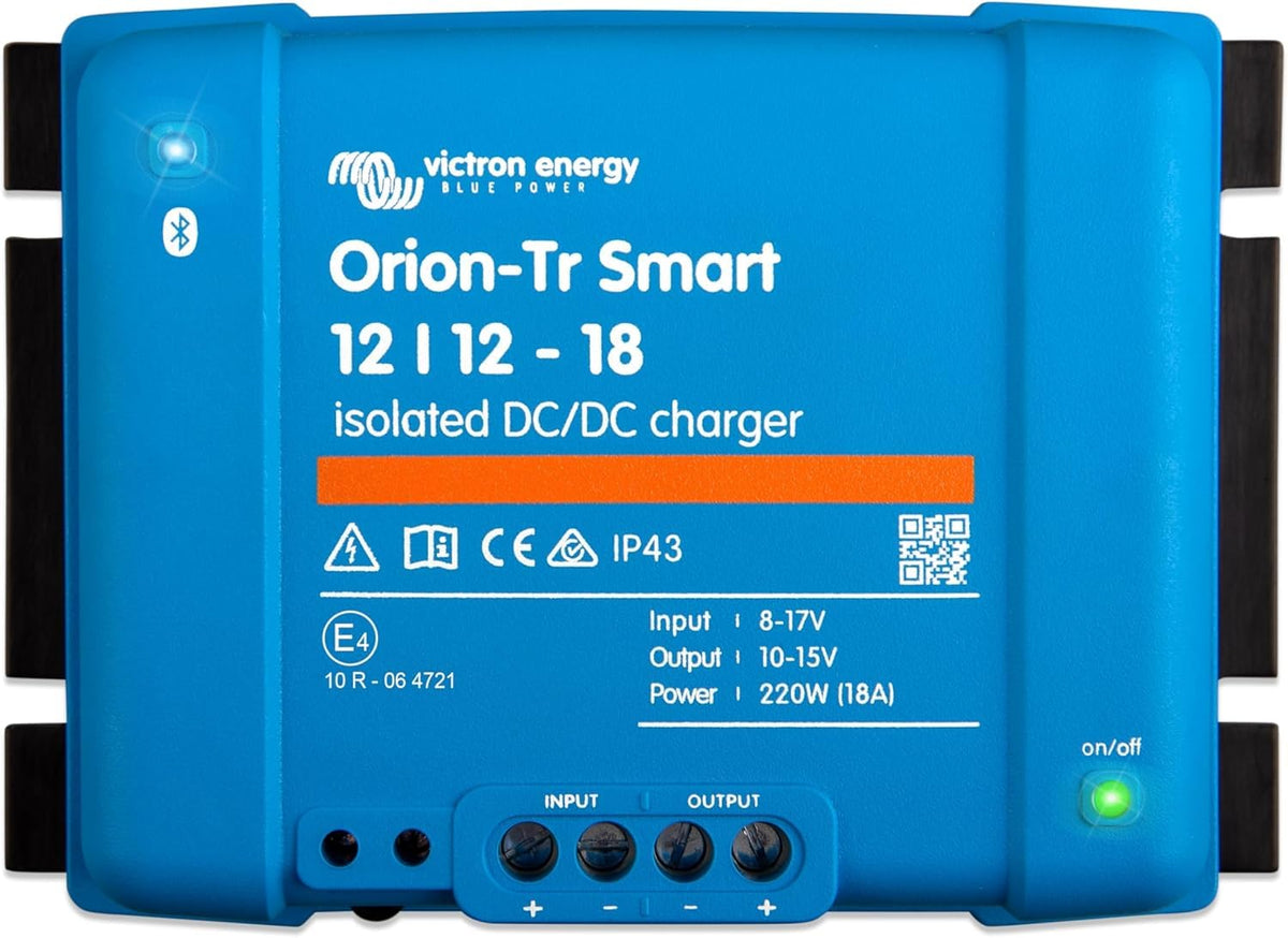 Victron Energy Orion-Tr Smart Dc To Dc Charger (Bluetooth) - 12/12-Volt 18 Amp 220-Watt - Battery Charger For Dual Battery Systems - Isolated
