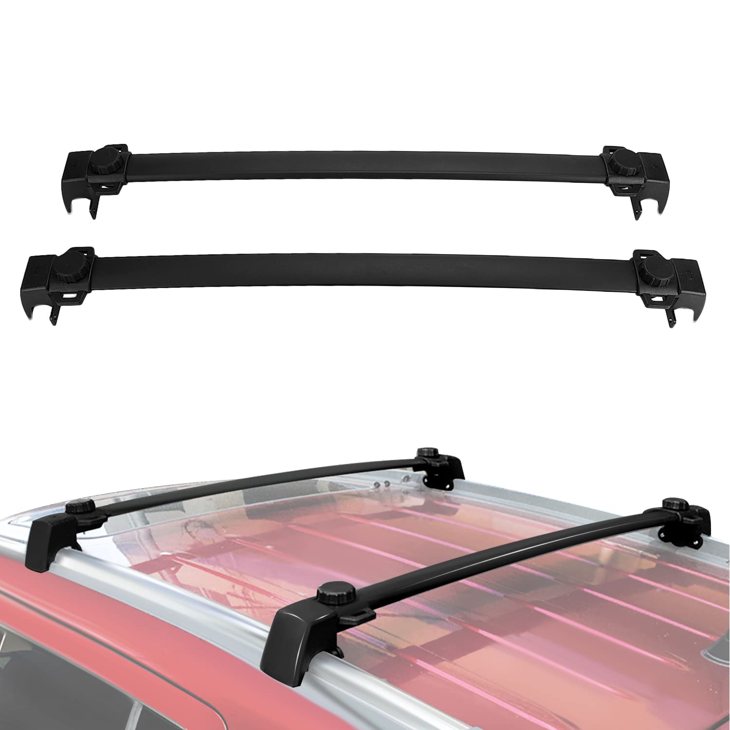 AUXMART Roof Rack Cross Bars for Jeep Compass MK (Old Body Style) 2011 2012 2013 2014 2015 2016, Rooftop Luggage Rack, Cargo Carrier Bars