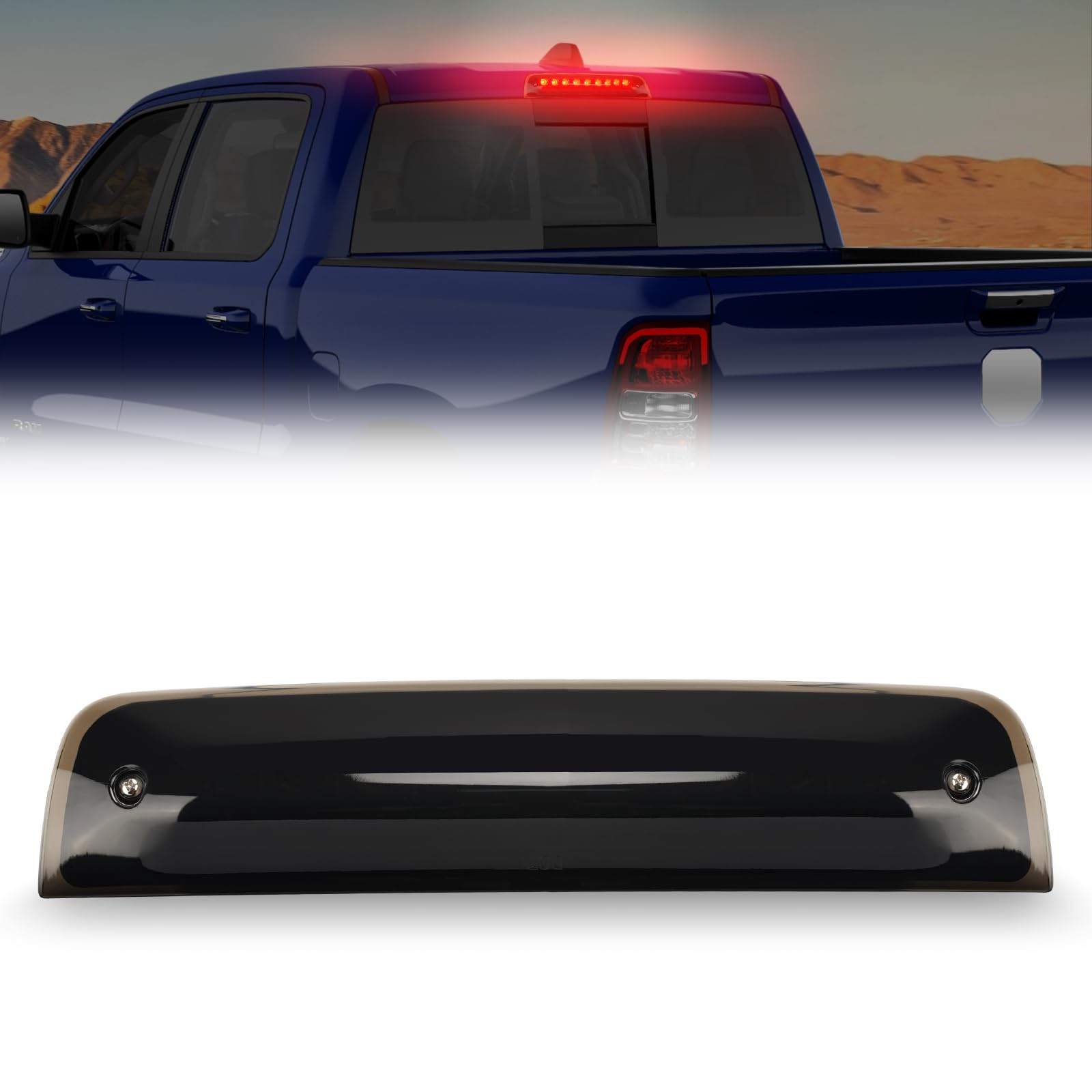 Suparee Ram 1500 Led 3Rd Brake Light Tail Rear High Mount Lamp For 2009-2017 Dodge Ram 1500 2010-2017 Dodge Ram 2500 3500 Red &